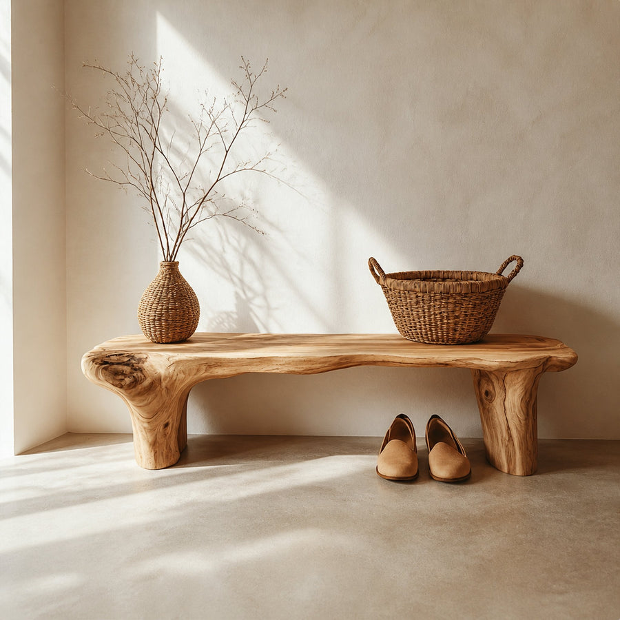 Rustic Wooden Bench Entryway Hallway Bedroom