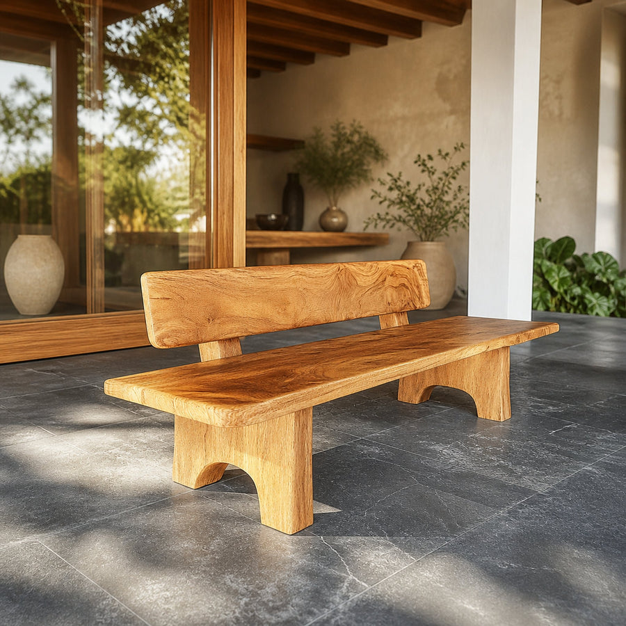 Rustic Wooden Bench For Living Room Or Entryway