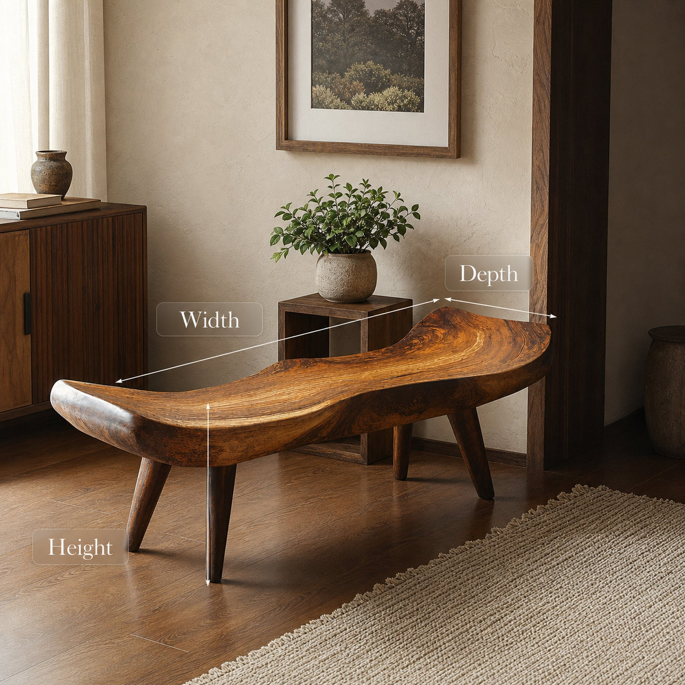 Rustic Wooden Bench With Simple Design For Home Comfort - product view 6