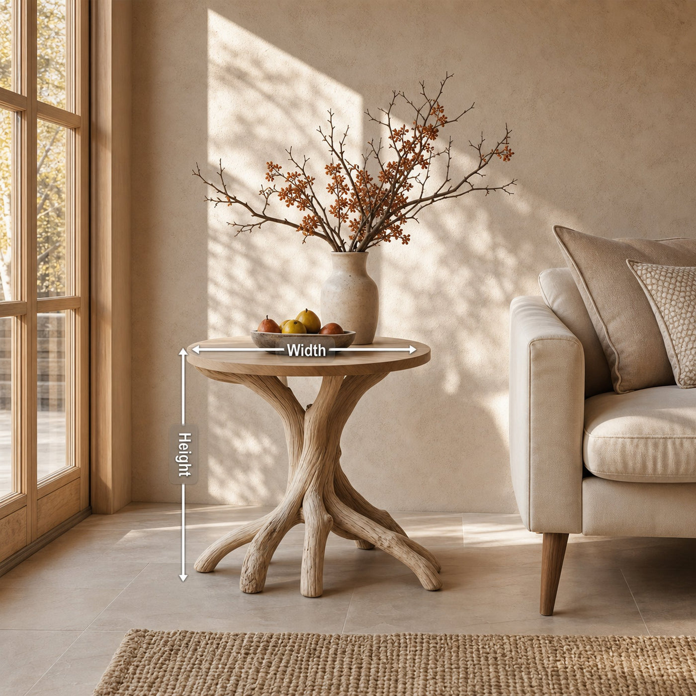 Rustic Wooden End Table For Entryway Design Functional Wall Display - product view 8