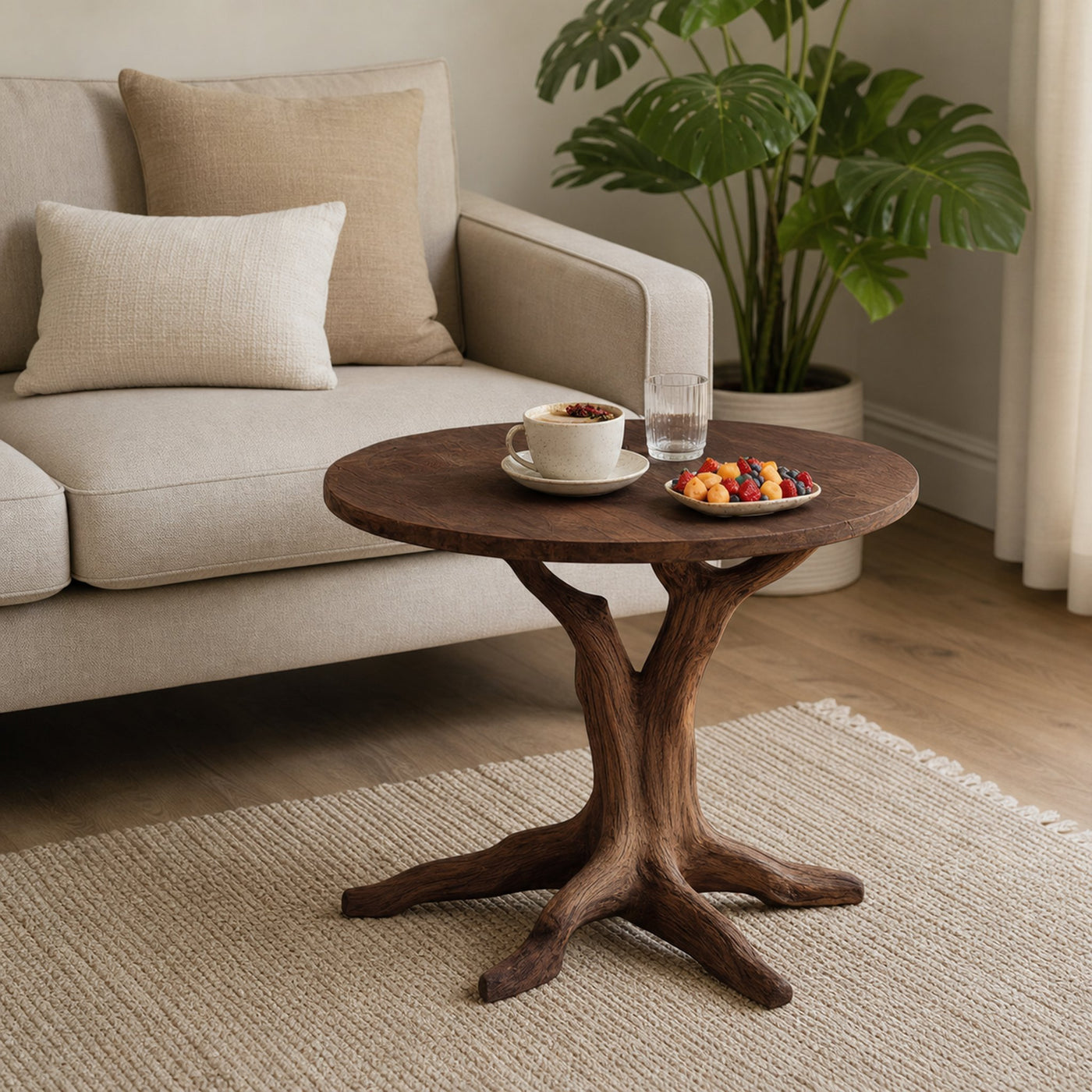 Rustic Wooden End Table For Furniture Decor Practical Living Room - product view 7