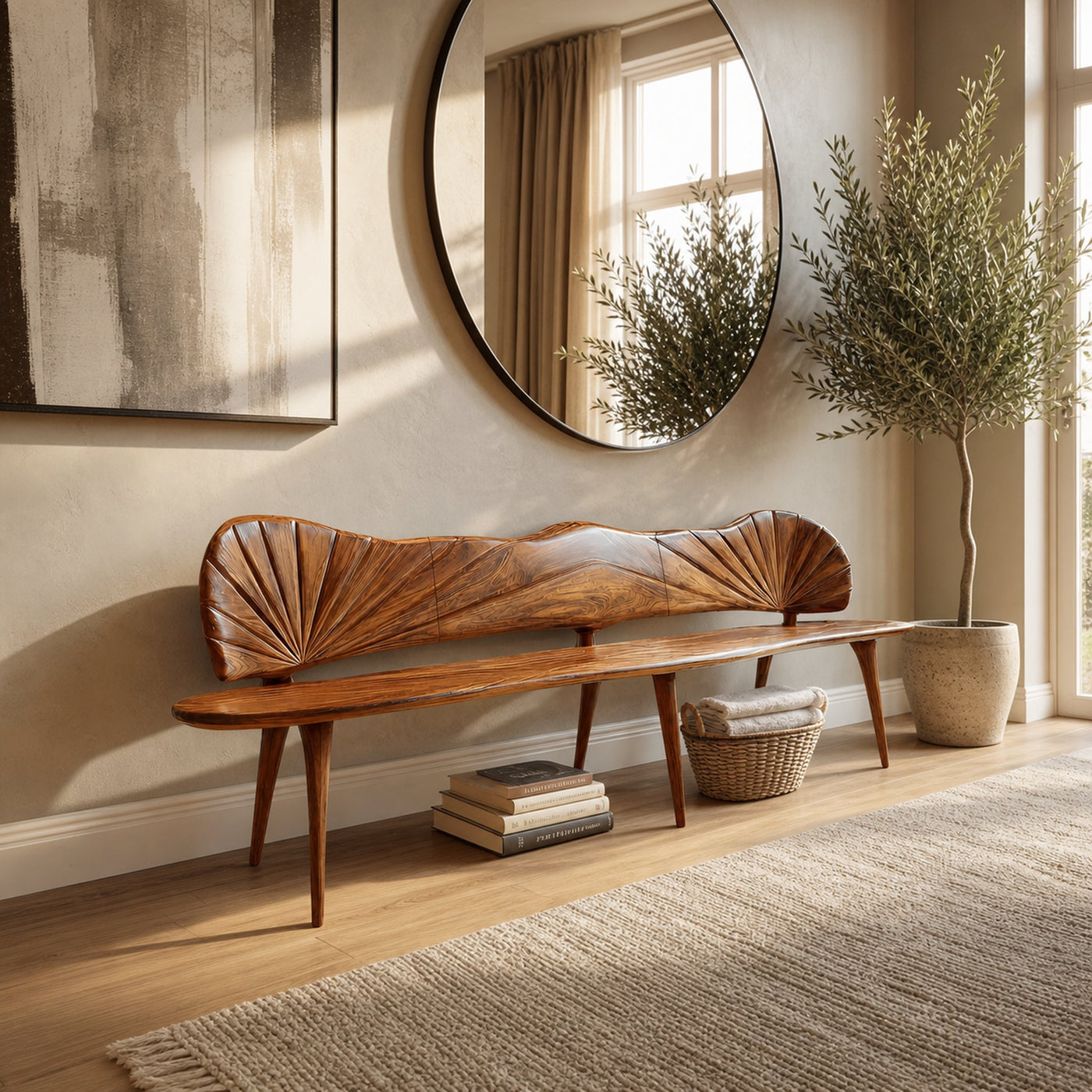 Rustic Wooden Entryway Bench For Hallway And Foyer - product view 6
