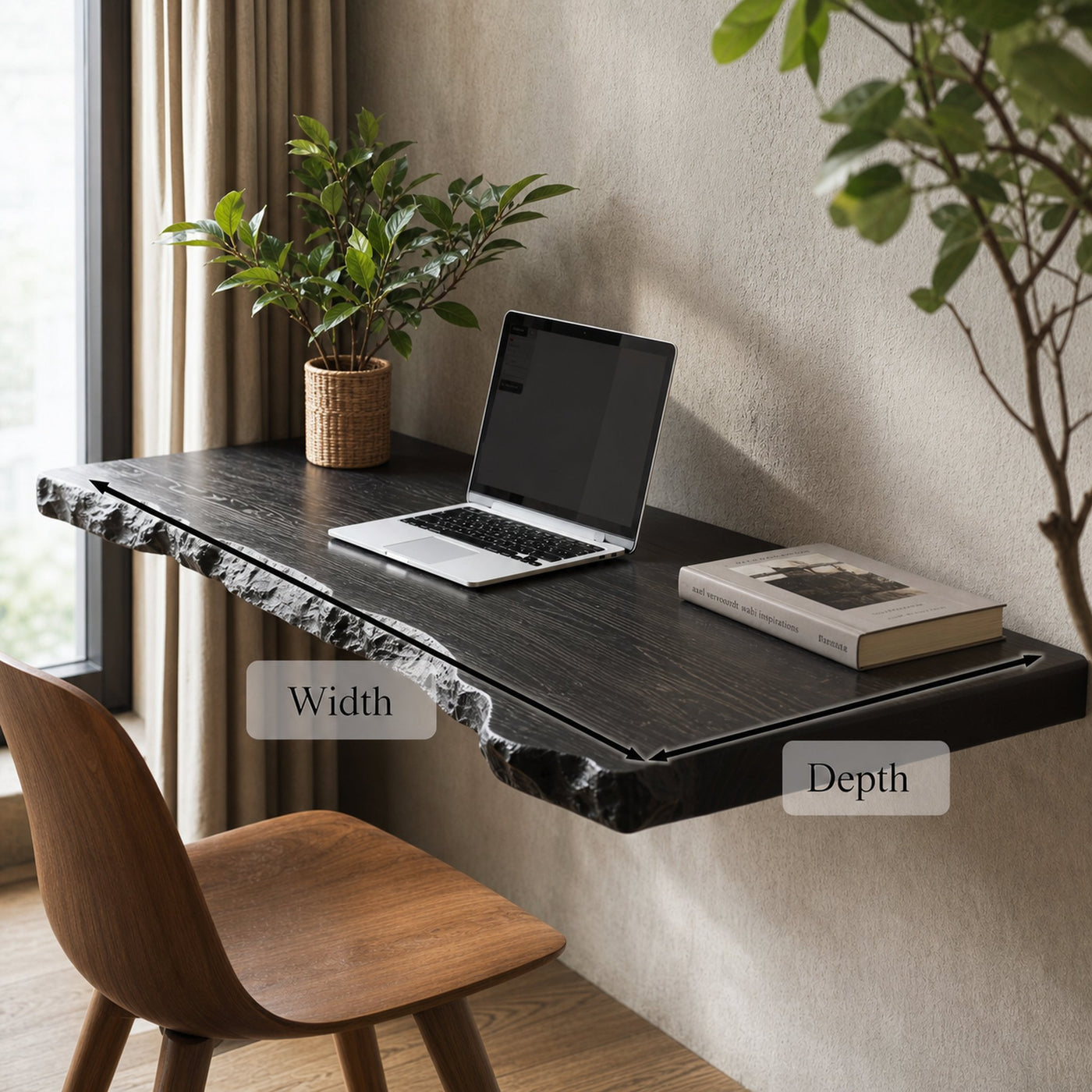 Rustic Wooden Floating Table For Cozy Bedroom Furniture - product view 6