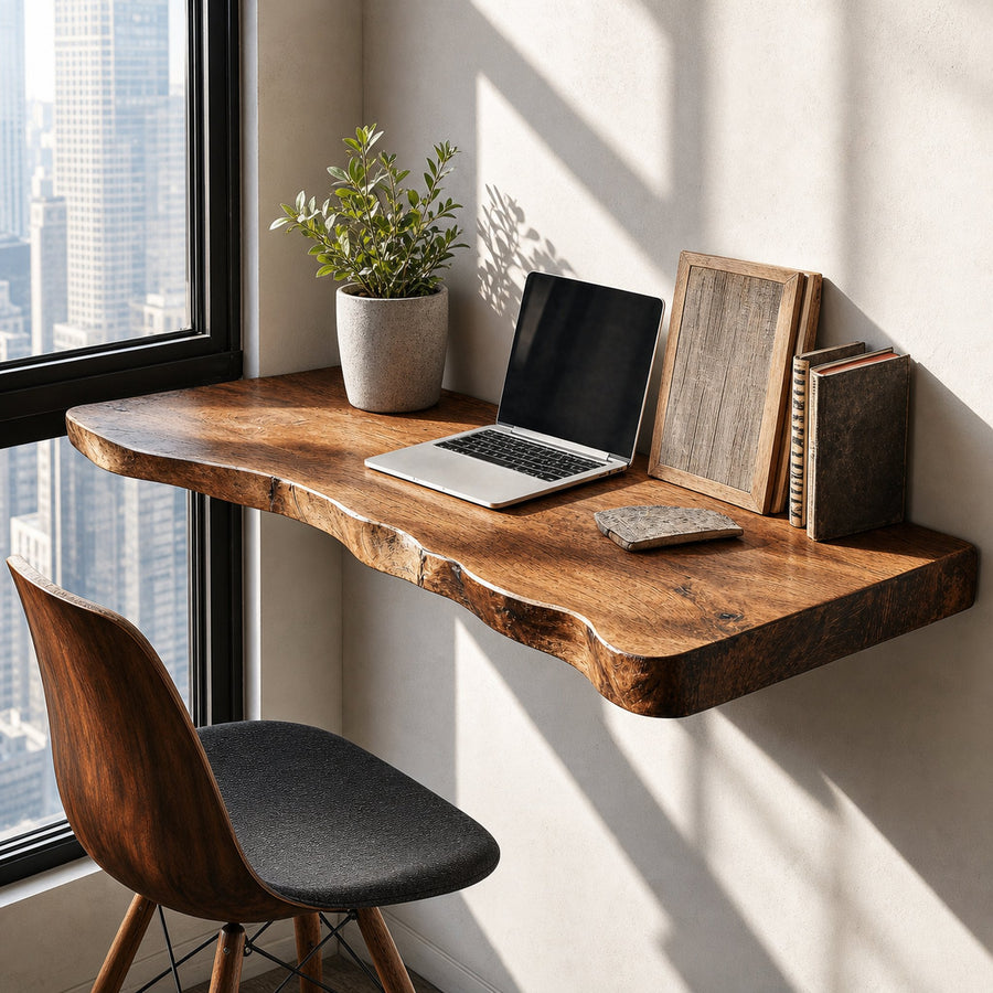 Rustic Wooden Floating Table For Practical Furniture Choices
