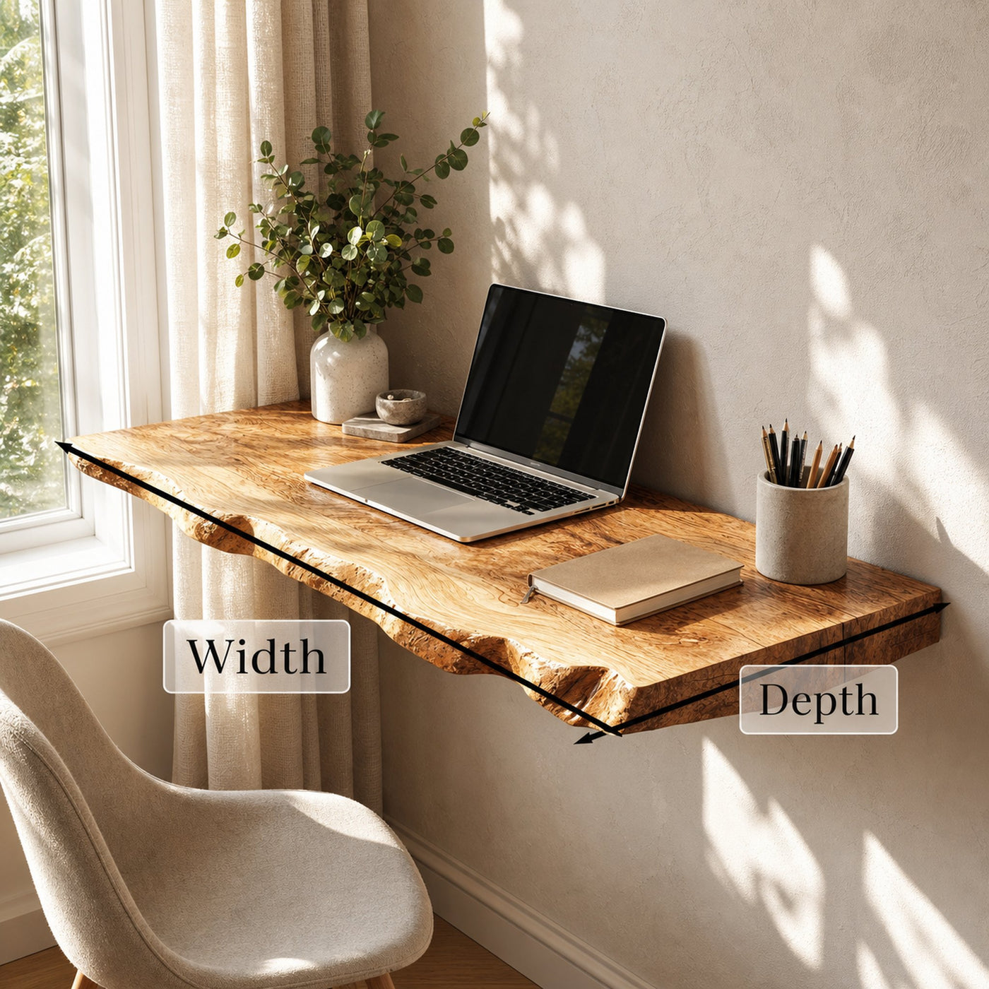 Rustic Wooden Floating Table For Thoughtful Bedroom Decoration - product view 6