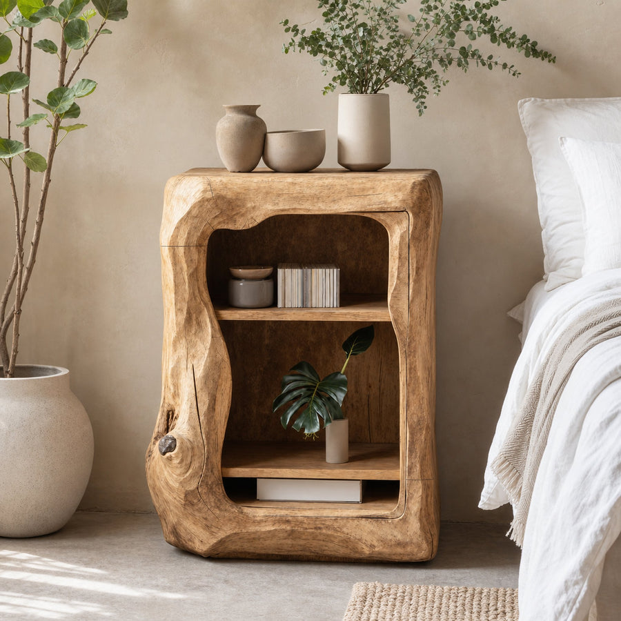 Rustic Wooden Nightstand Bedroom Furniture Essential