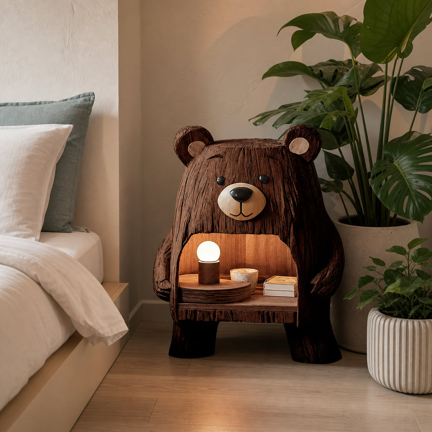 Rustic Wooden Nightstand For Stylish Bedroom Space - product view 7