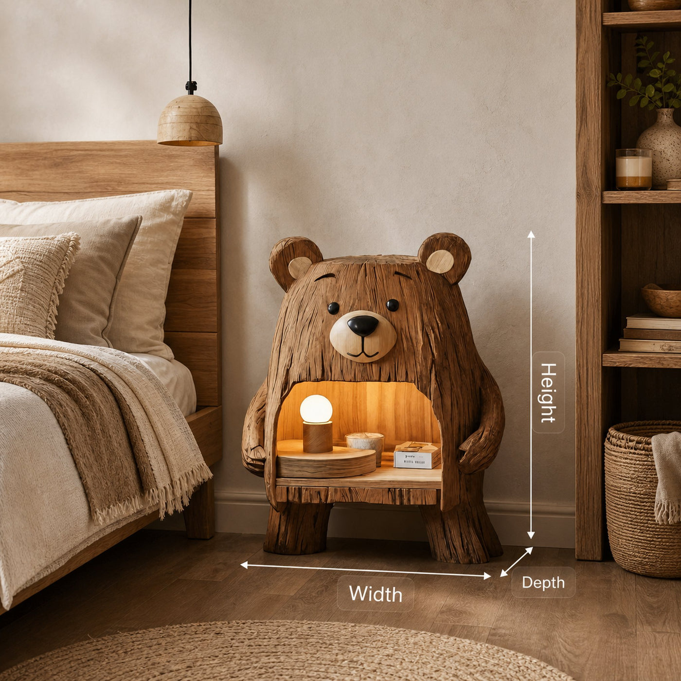 Rustic Wooden Nightstand For Stylish Bedroom Space - product view 8