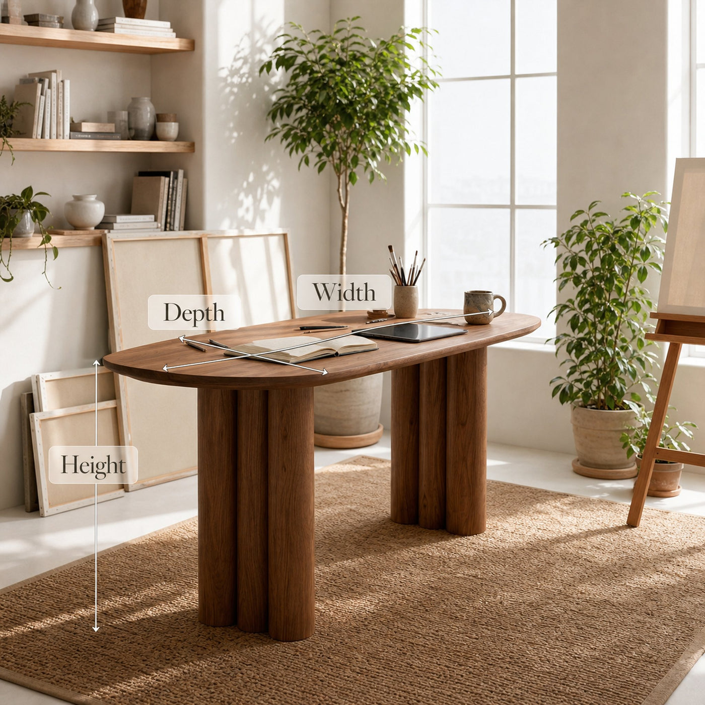 Rustic Writing Table For Bedroom Office - product view 8