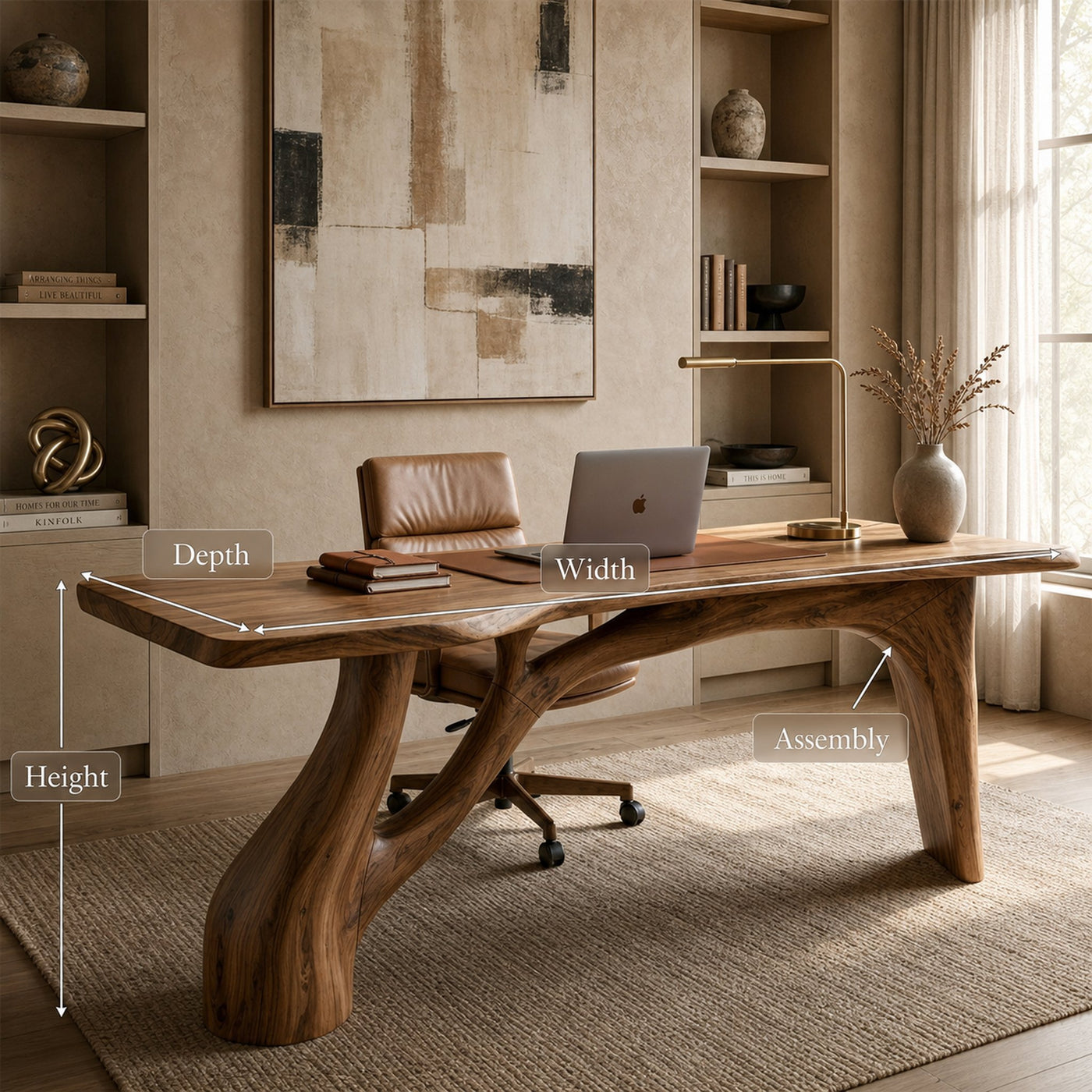 Rustic Writing Table For Home Workspace - product view 8