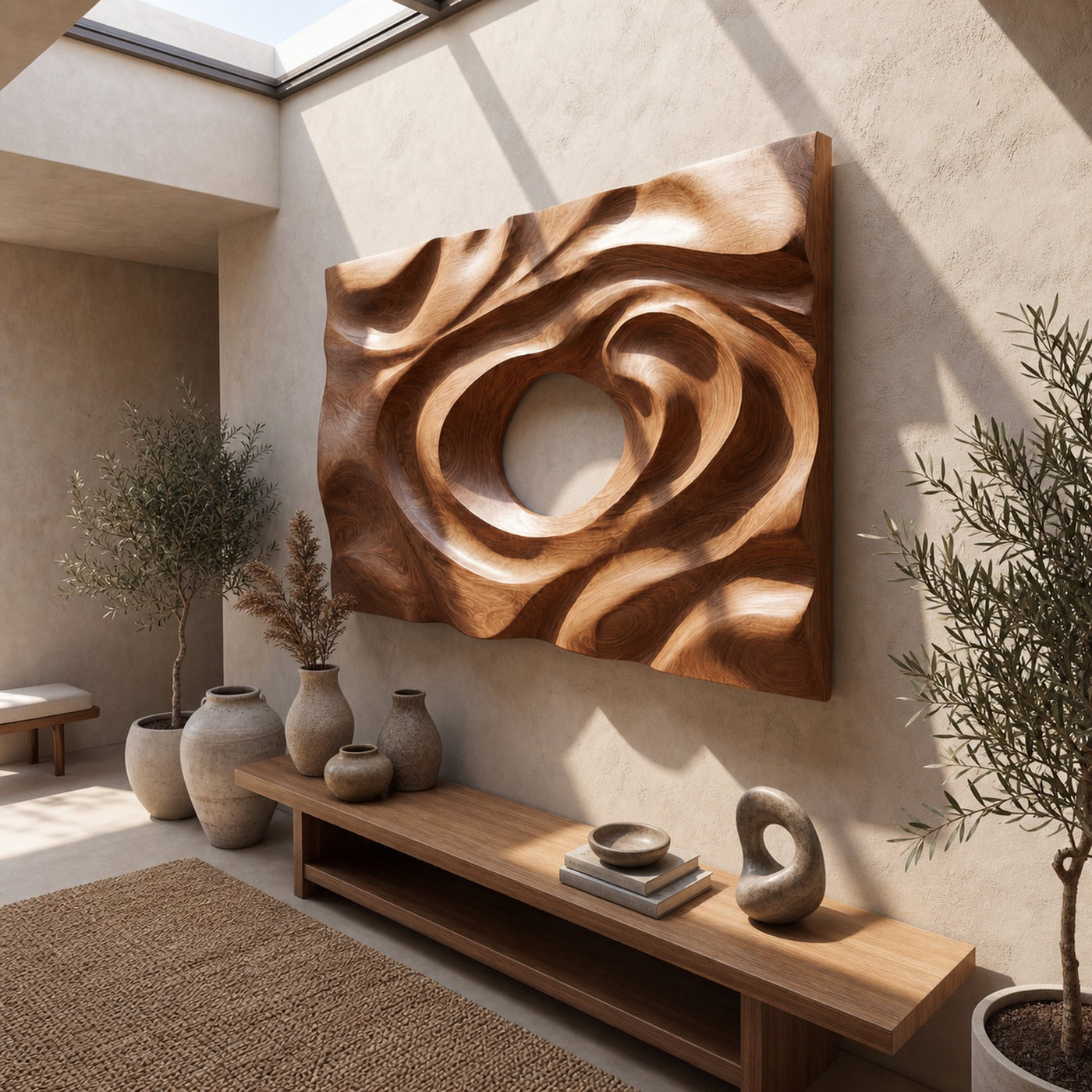 Scandinavian Carved Wall Decor Panel For Bedroom Space