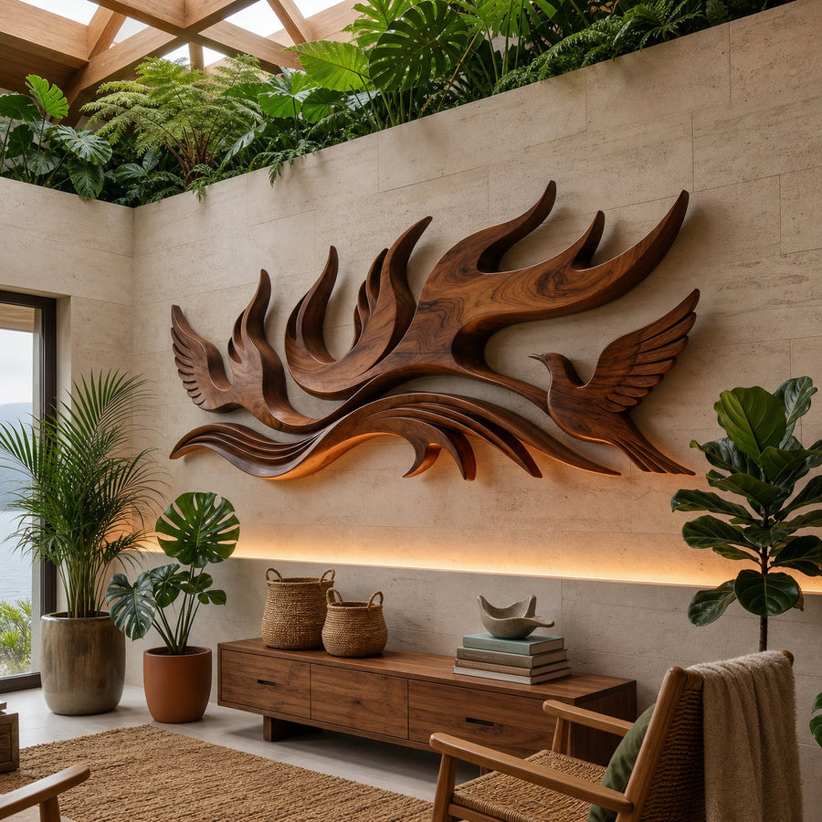 Scandinavian Contour Wall Decor For Lake House Interior