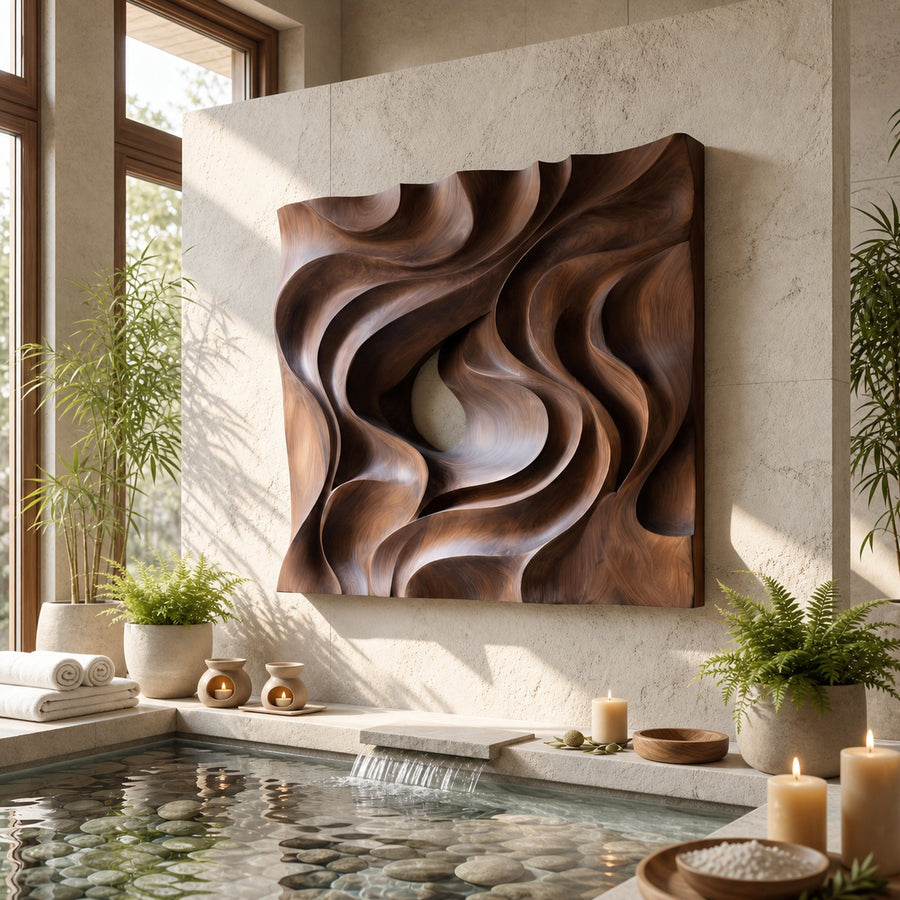 Scandinavian Curved Wall Art Panel For Living Room