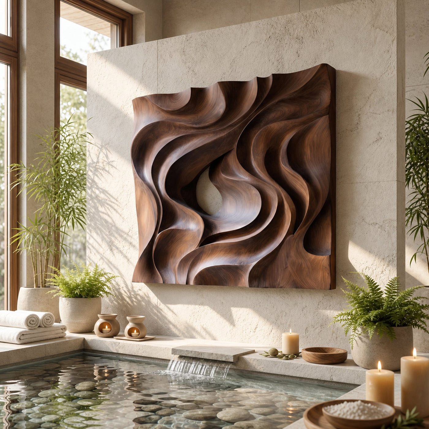 Scandinavian Curved Wall Art Panel For Living Room