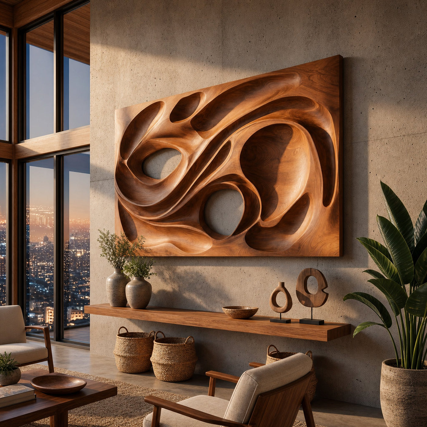Scandinavian Embossed Wall Panel Decor For Dining Area