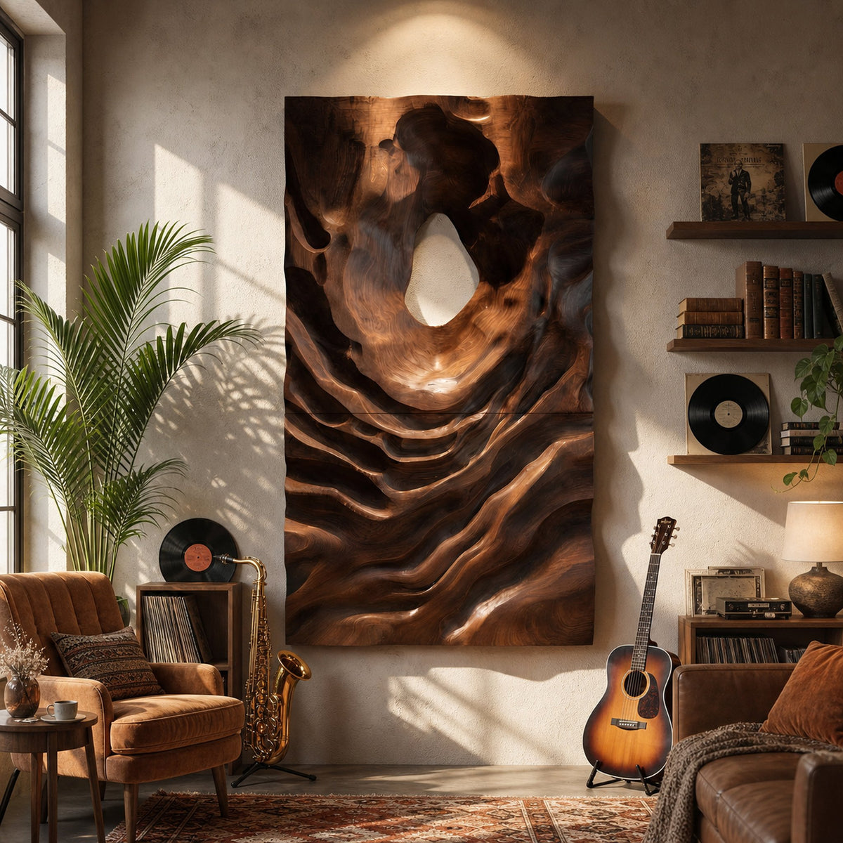 Scandinavian Embossed Wall Panel Decor For Living Room