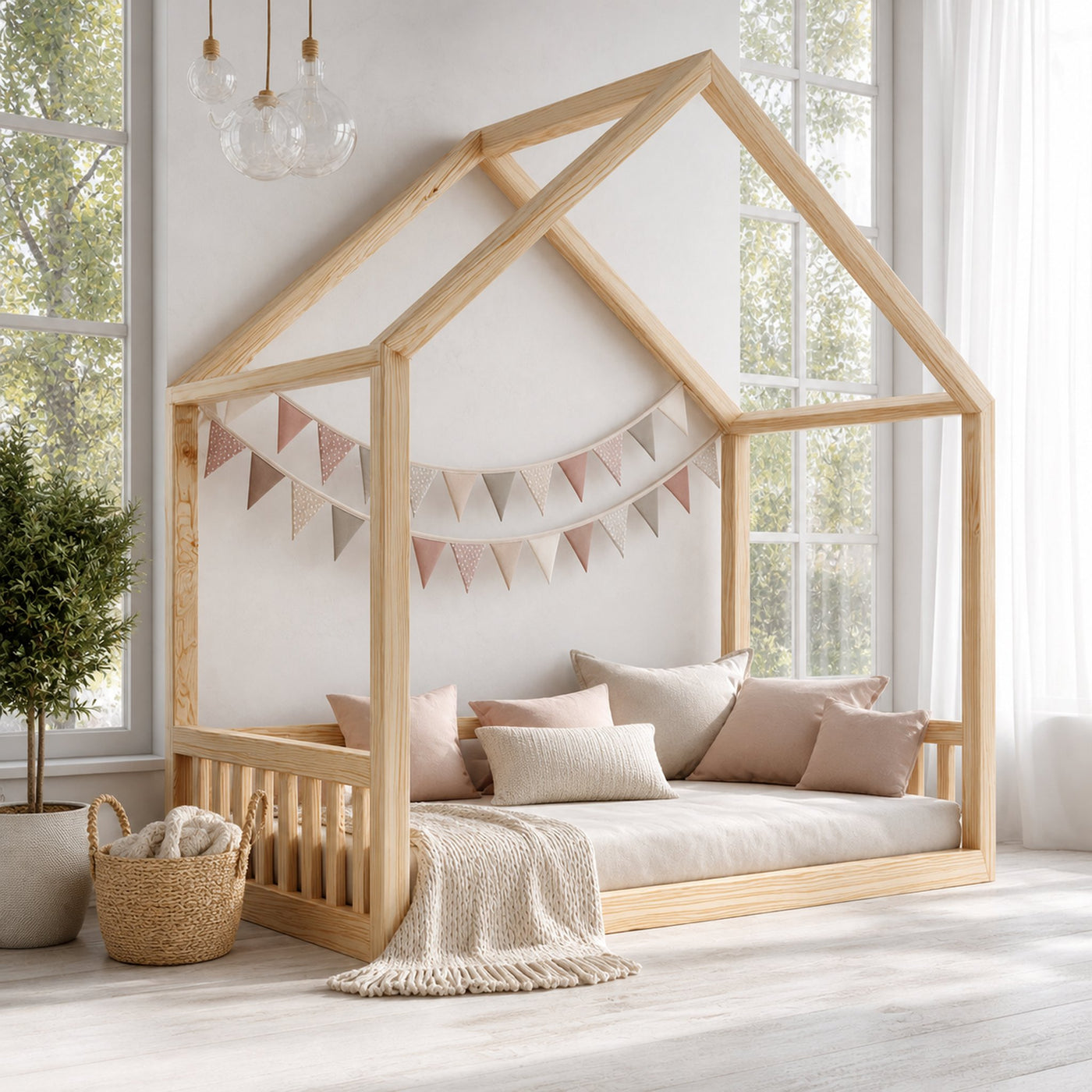 Scandinavian Floor House Bed Kids Bedroom Nursery