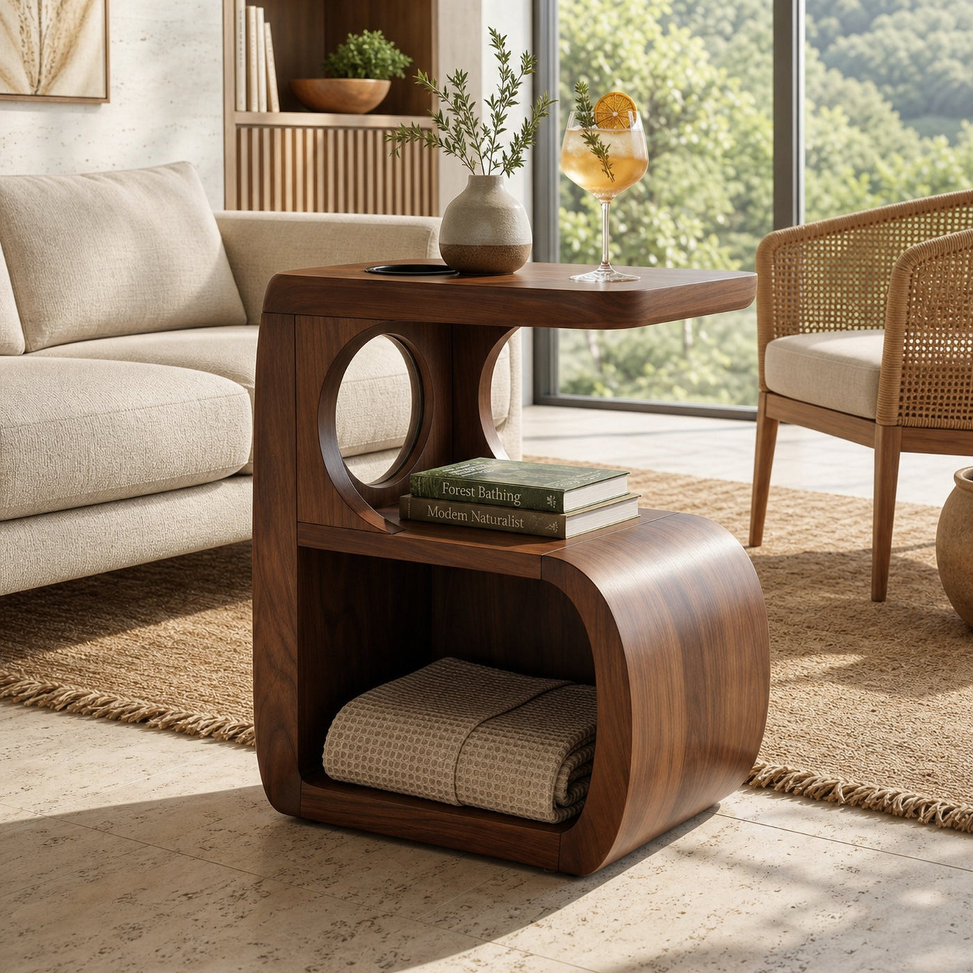 Scandinavian Flowing Accent Table For Reading Lounge Interior