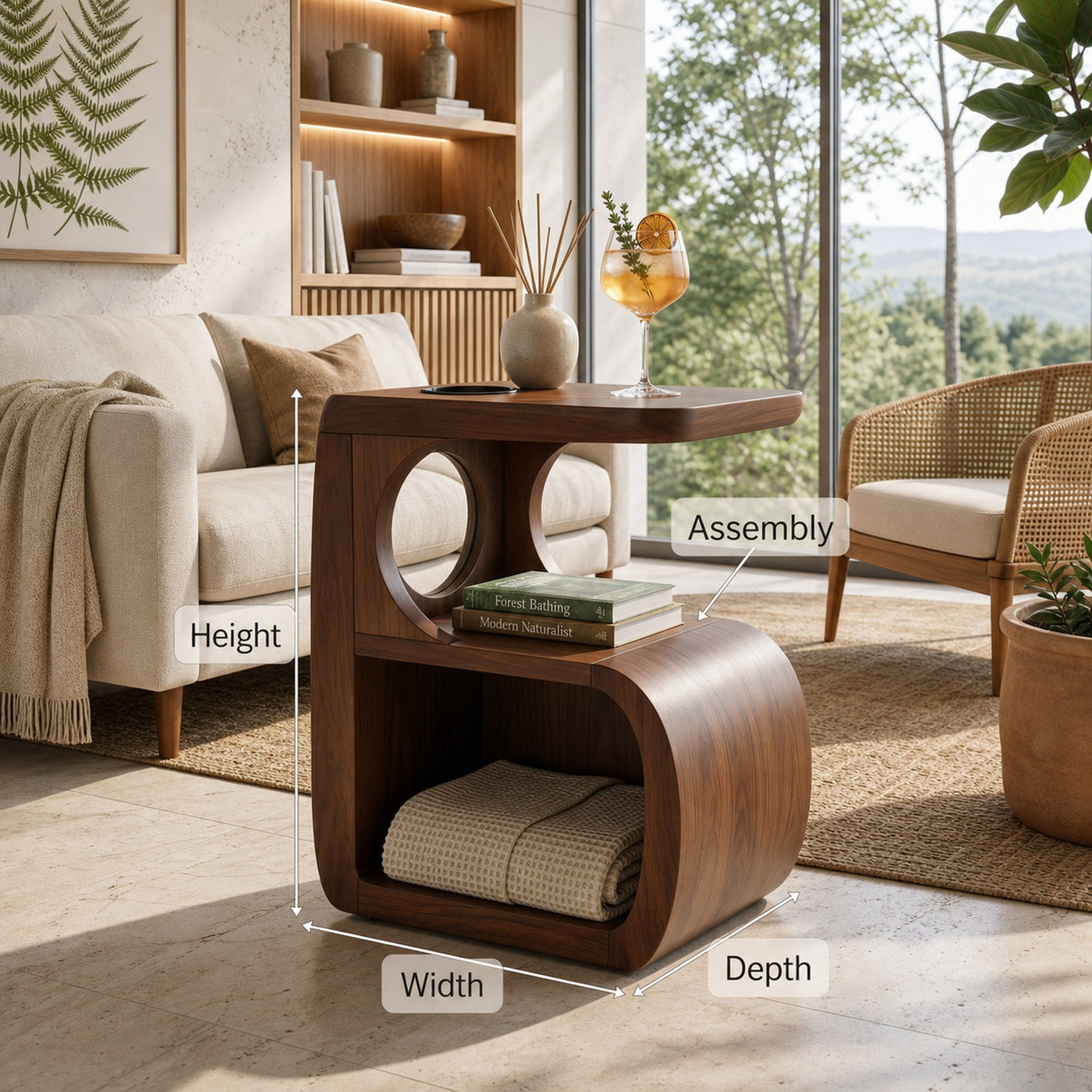 Scandinavian Flowing Accent Table For Reading Lounge Interior - product view 8