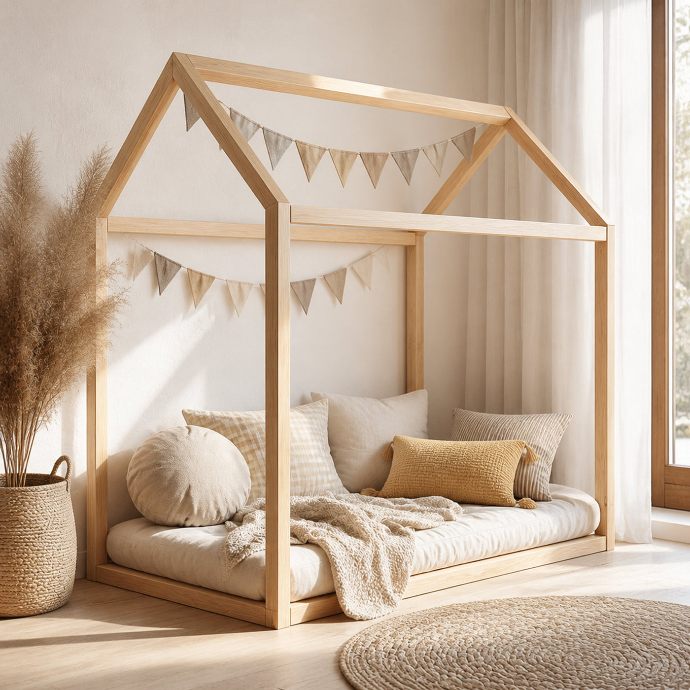 Scandinavian Kids House Bed Modern Nursery Bedroom