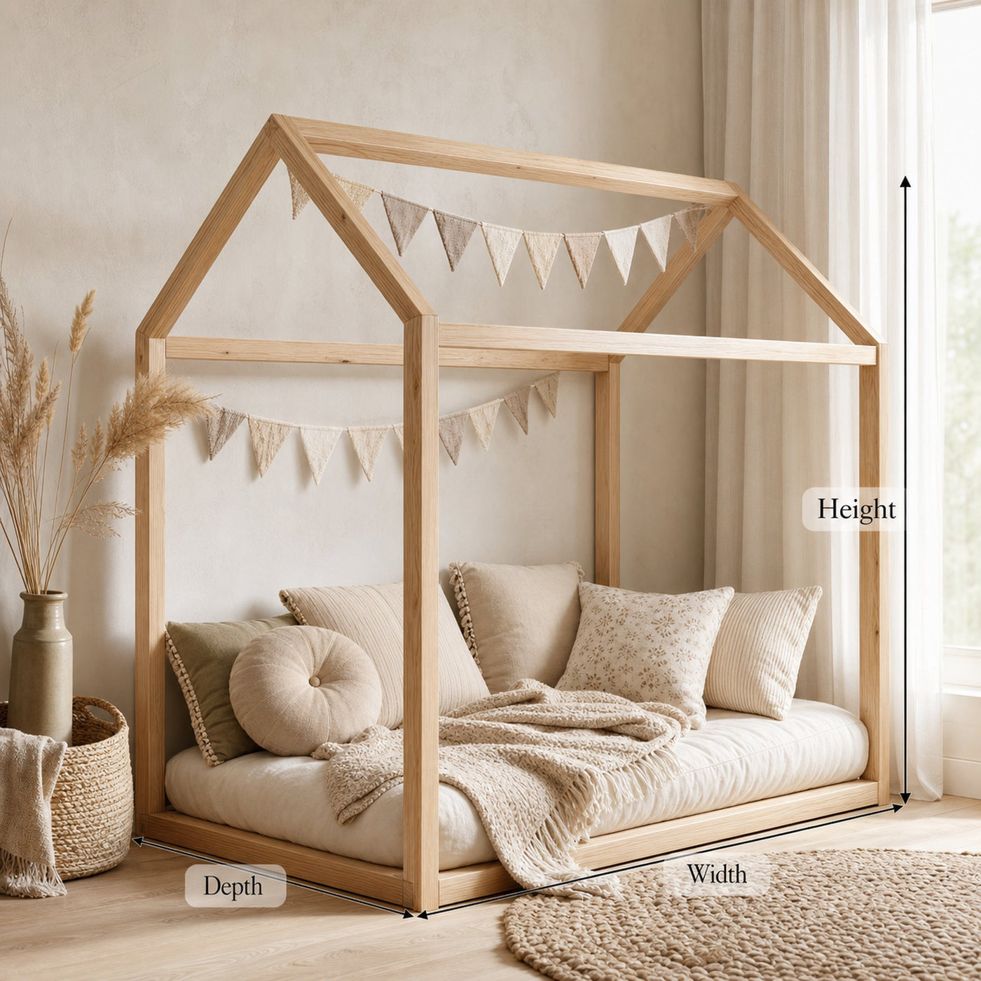 Scandinavian Kids House Bed Modern Nursery Bedroom - product view 6