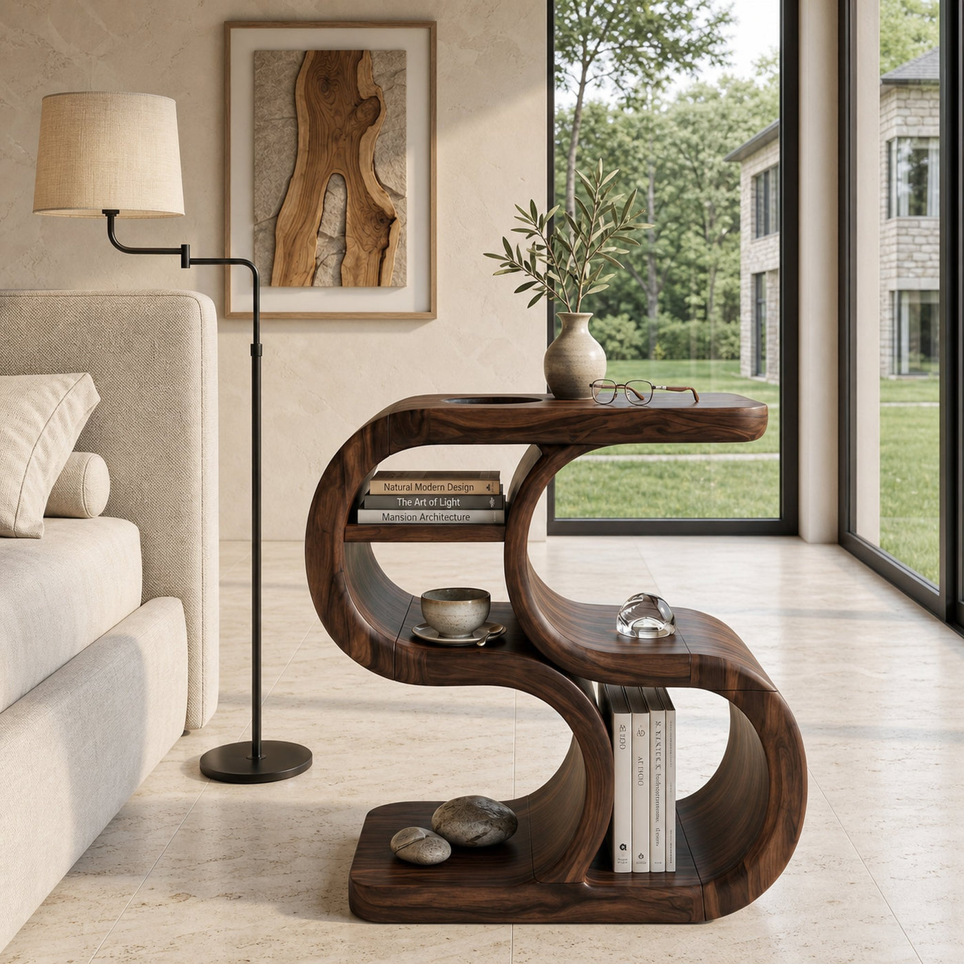 Scandinavian Organic Accent Table For Resort Interior Space - product view 7