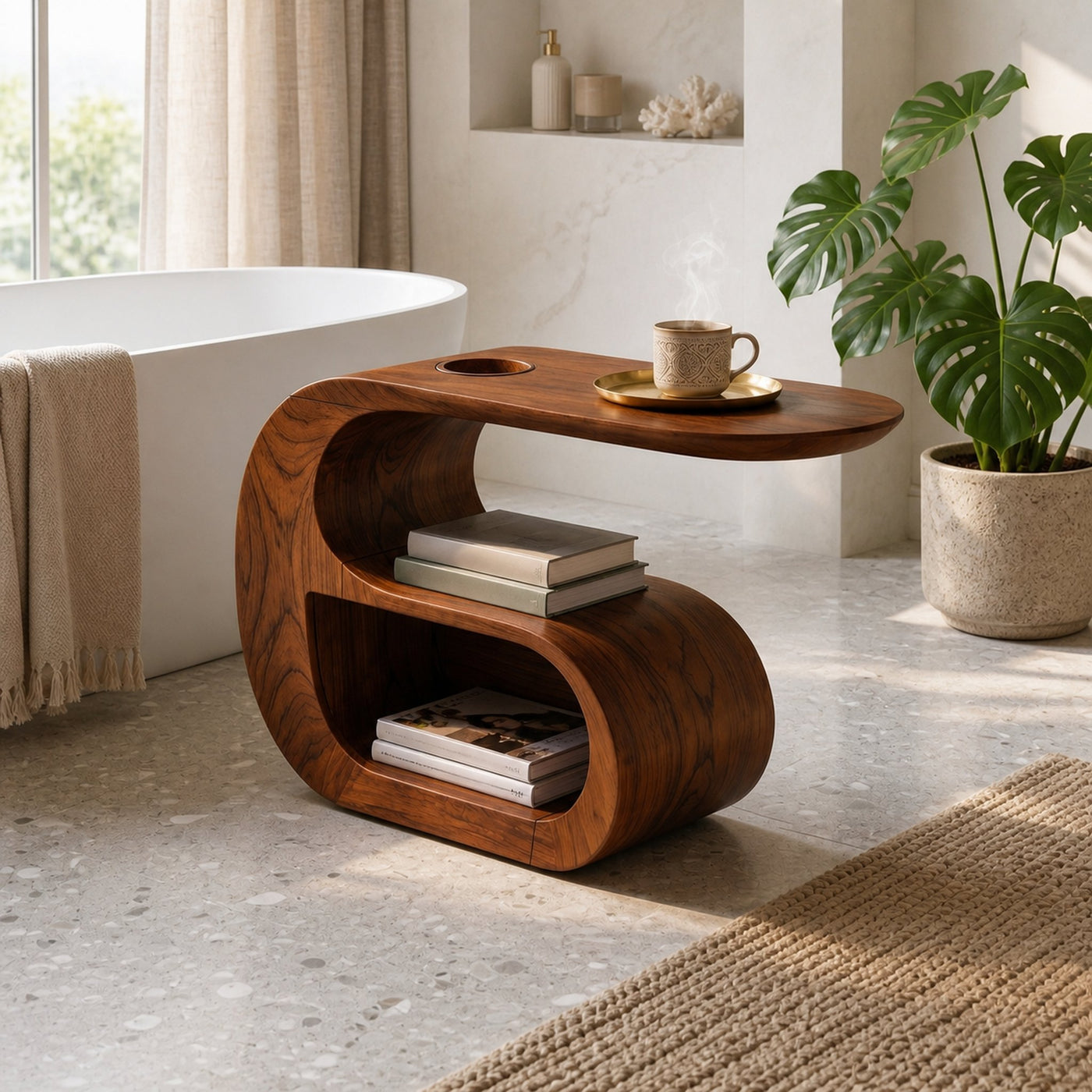 Scandinavian Organic End Table For Modern Living Space