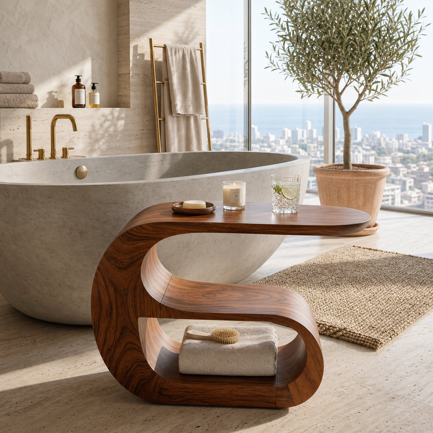 Scandinavian Organic End Table For Modern Living Space - product view 6