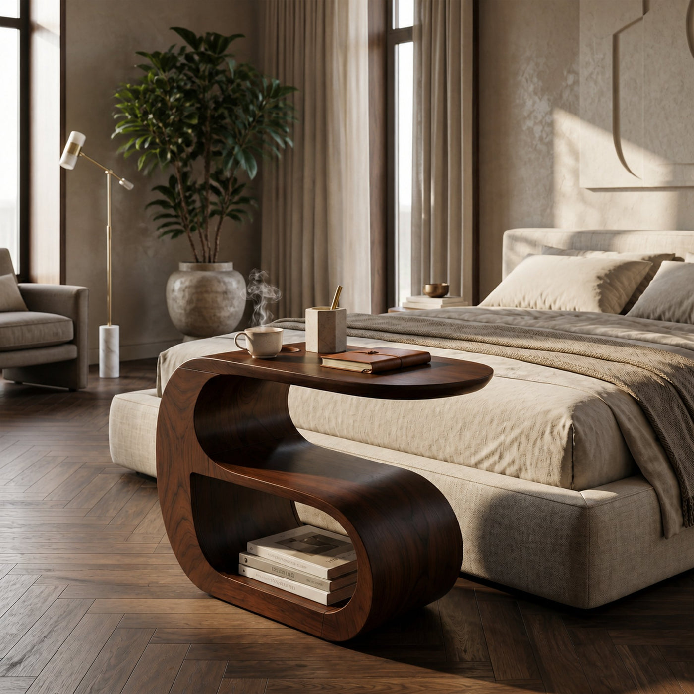 Scandinavian Organic End Table For Modern Living Space - product view 7