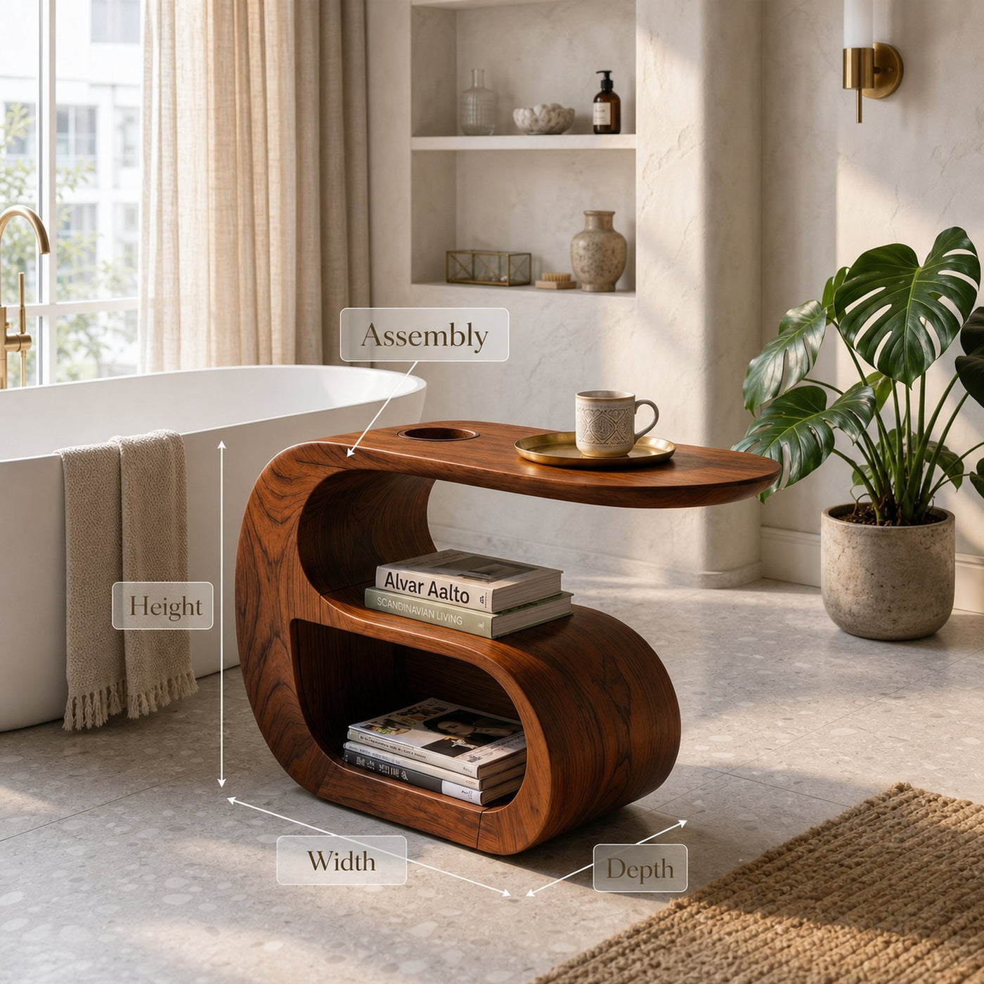Scandinavian Organic End Table For Modern Living Space - product view 8