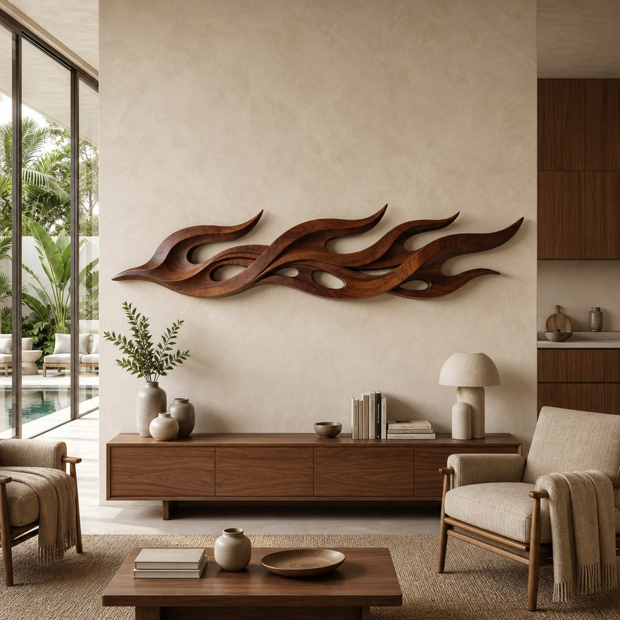 Scandinavian Relief Wall Art For Formal Sitting Room