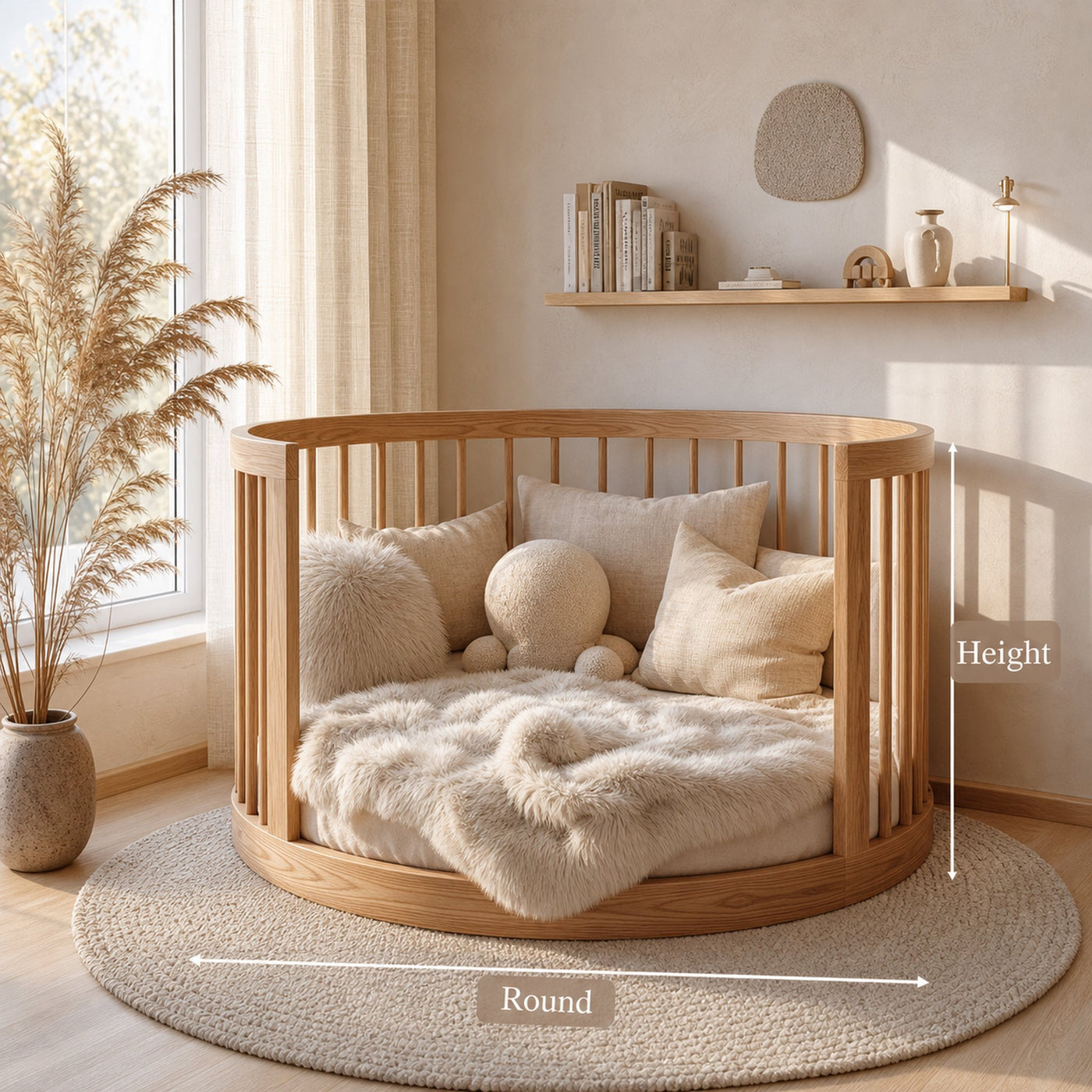 Scandinavian Round Daybed Kids Room Nursery - product view 6