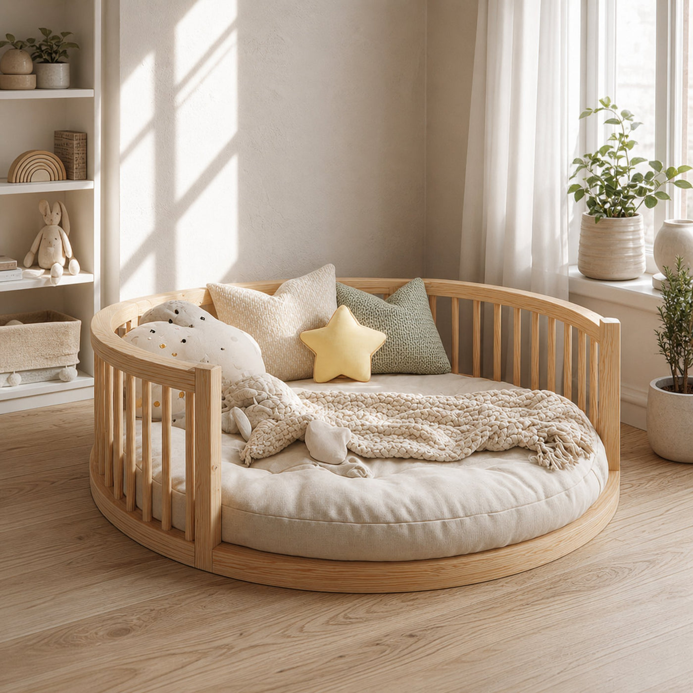 Scandinavian Round Toddler Bed Kids Bedroom