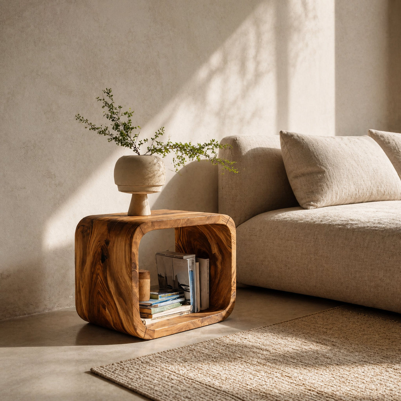 Scandinavian Wood Nightstand For Bedroom Decor
