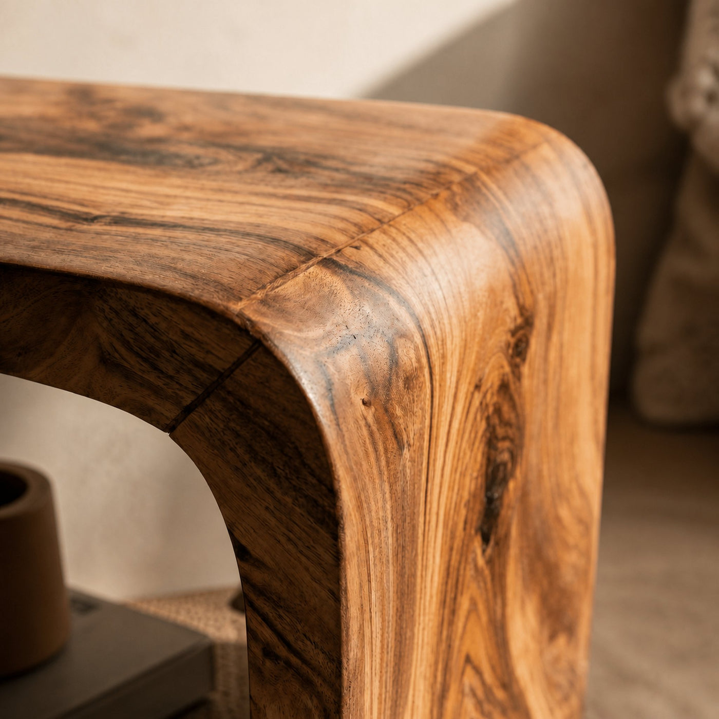 Scandinavian Wood Nightstand For Bedroom Decor - product view 6