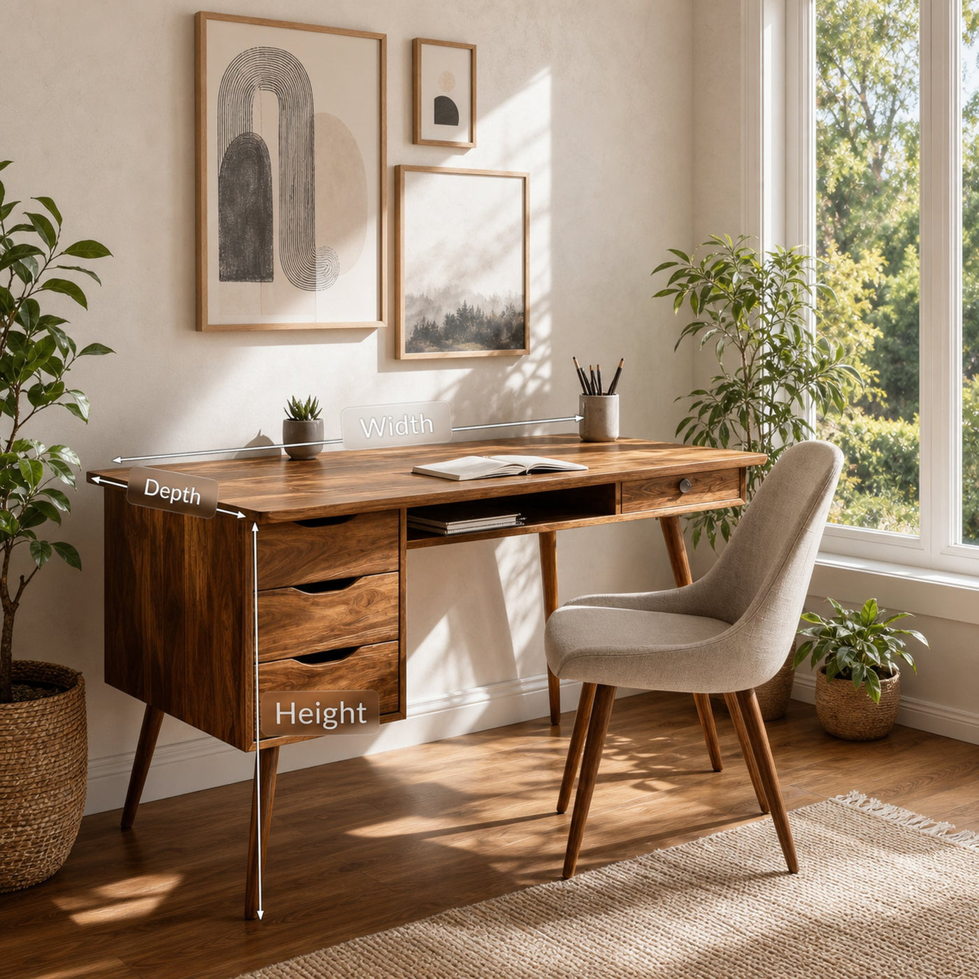 Scandinavian Wooden Writing Desk For Home Office - product view 7