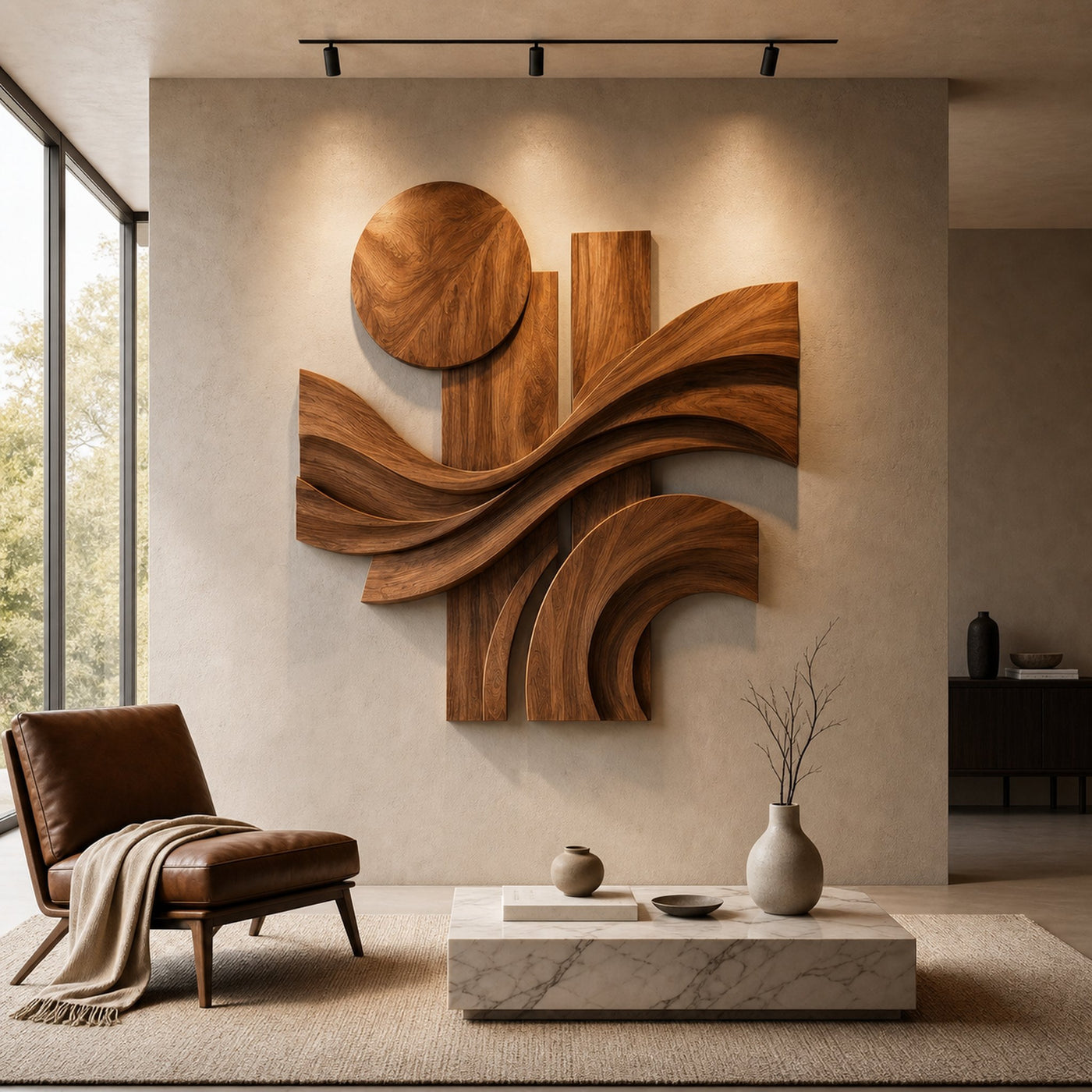 Sculptural Abstract Wall Art For Living Room