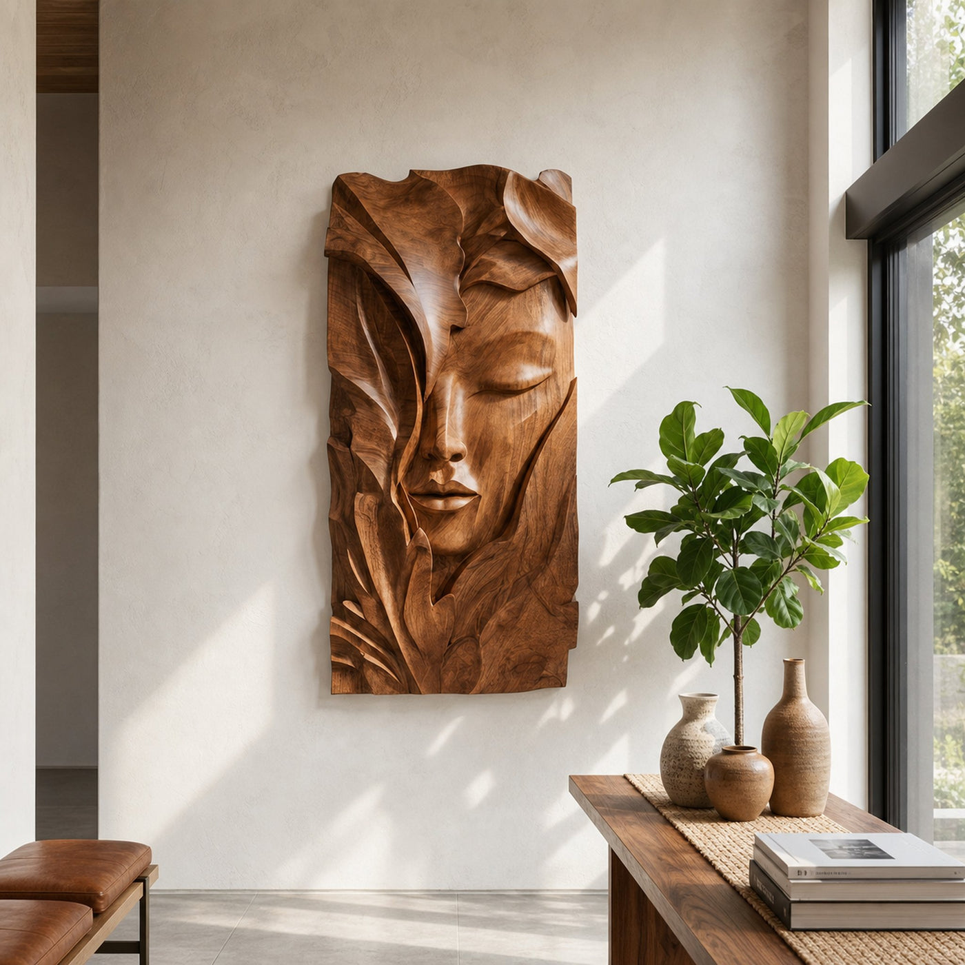 Sculptural Face Wall Art For Living Room