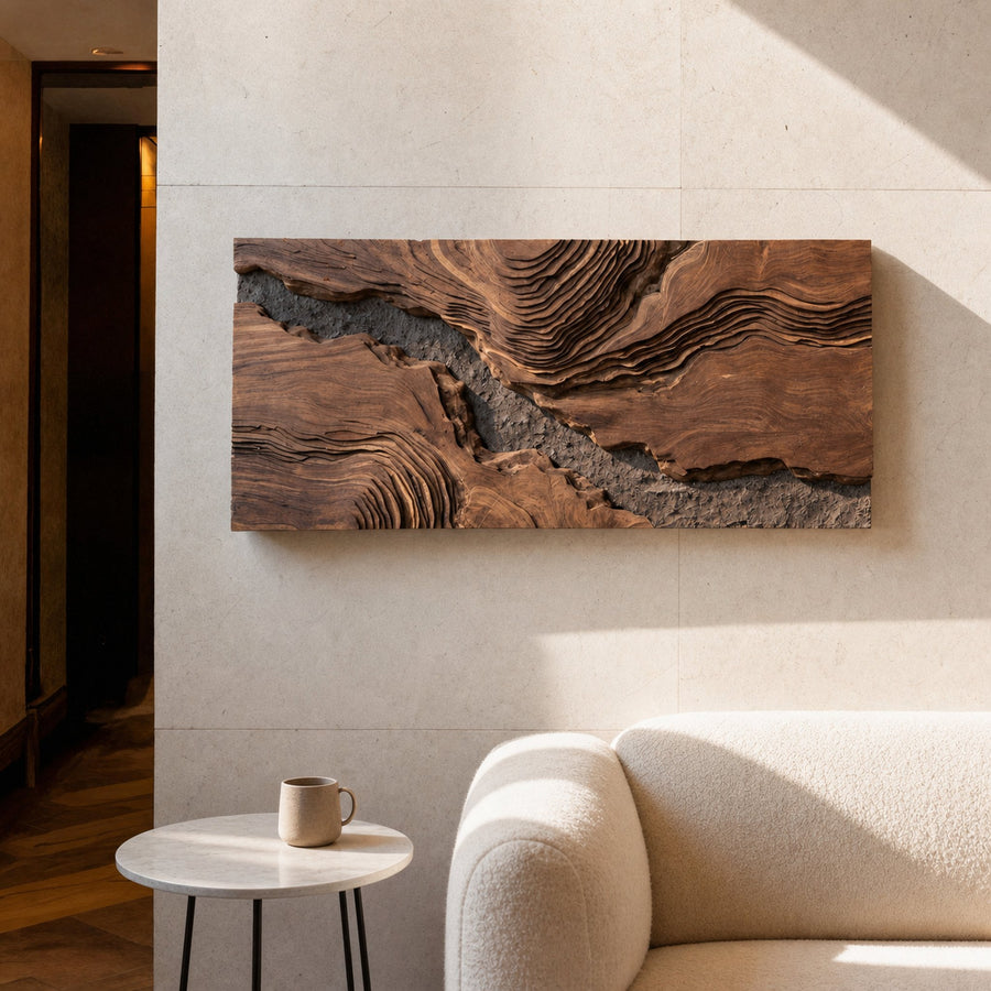 Sculptural Wall Art with Flow Design For Living Room