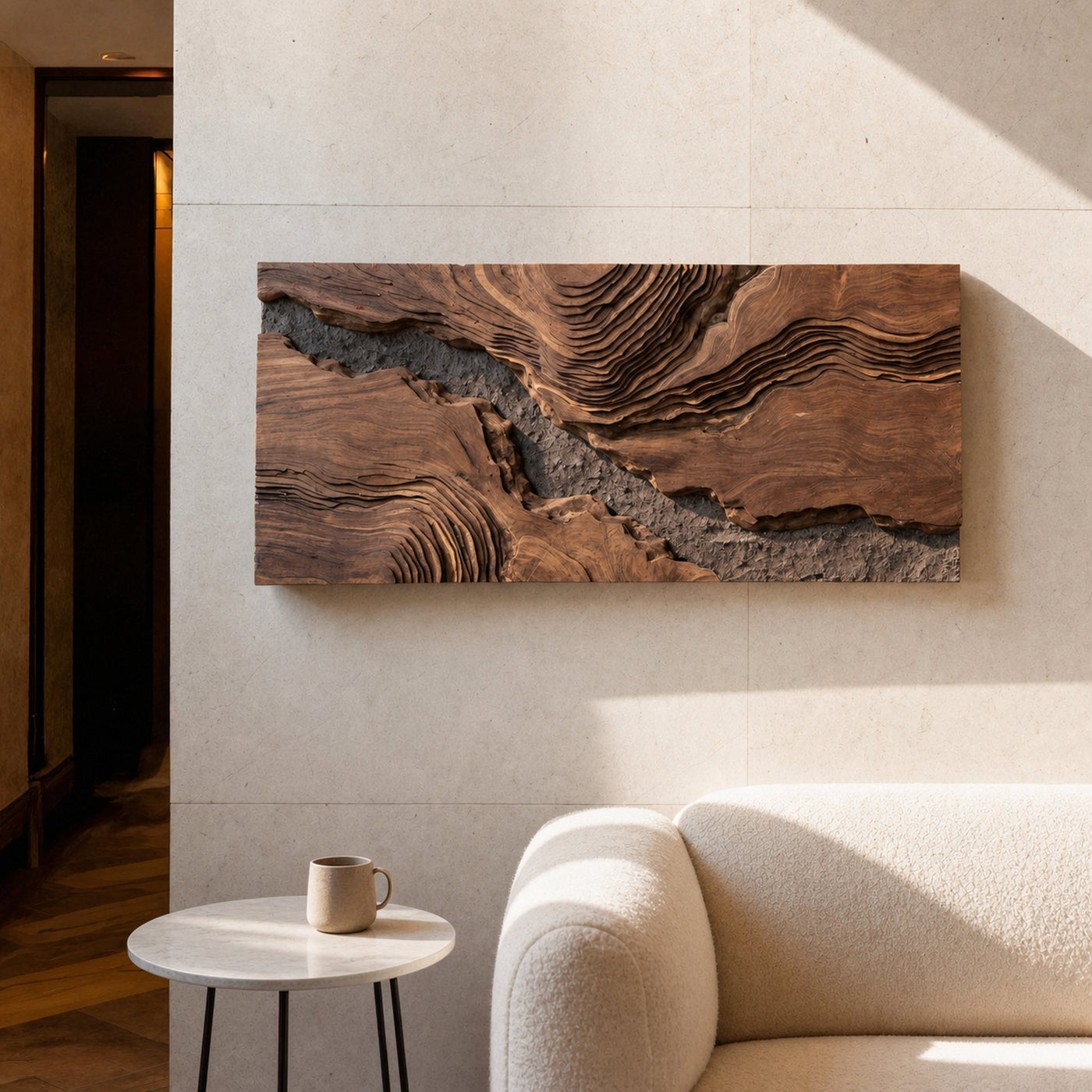 Sculptural Wall Art with Flow Design For Living Room