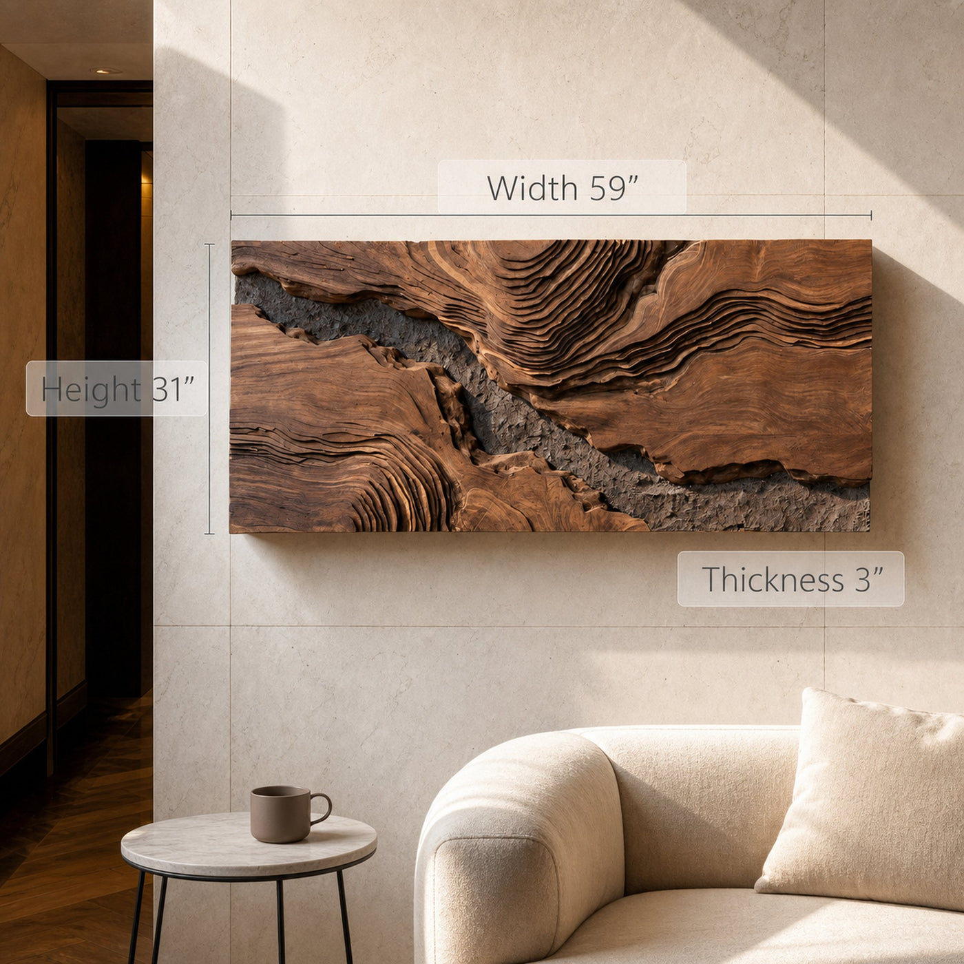 Sculptural Wall Art with Flow Design For Living Room - product view 6