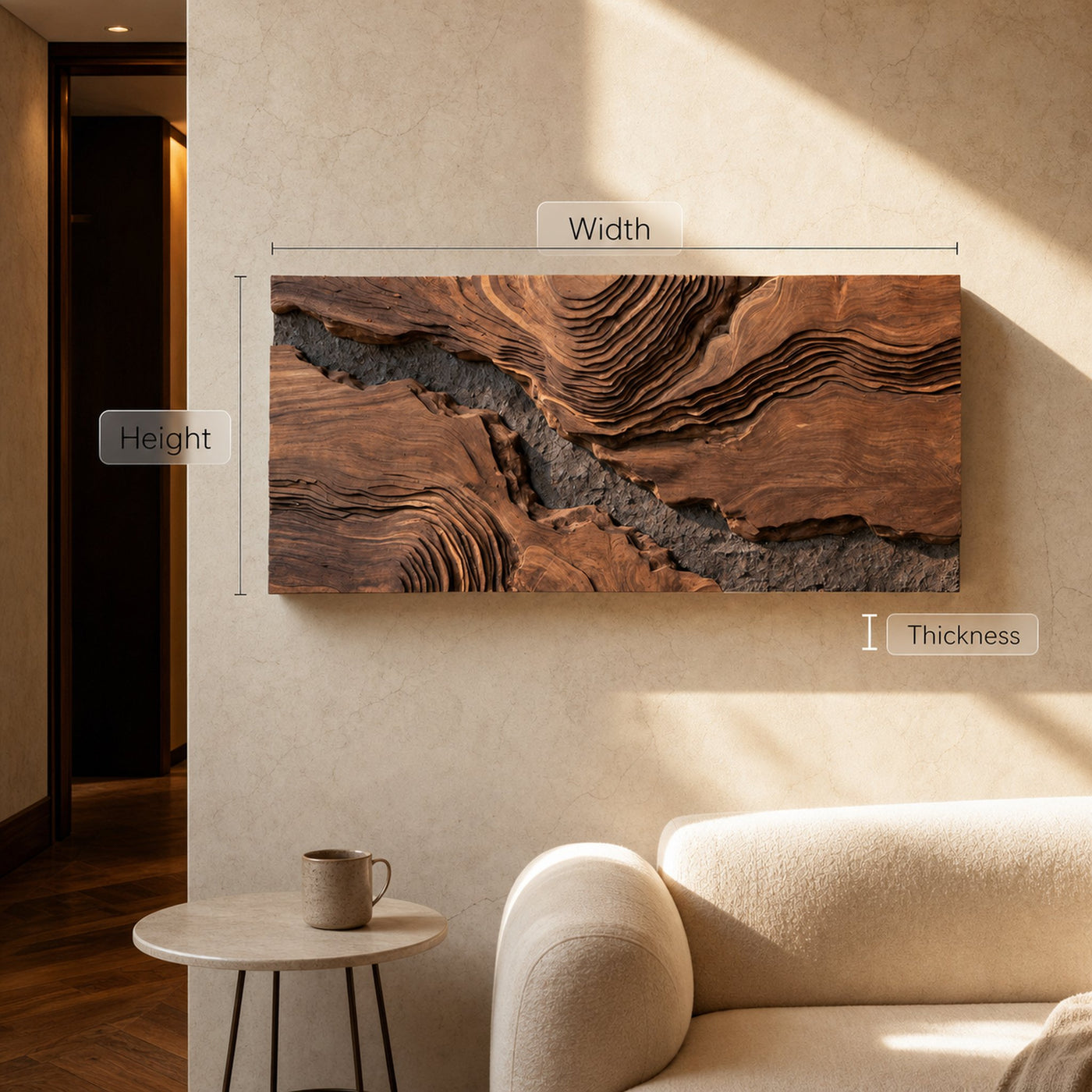 Sculptural Wall Art with Flow Design For Living Room - product view 7