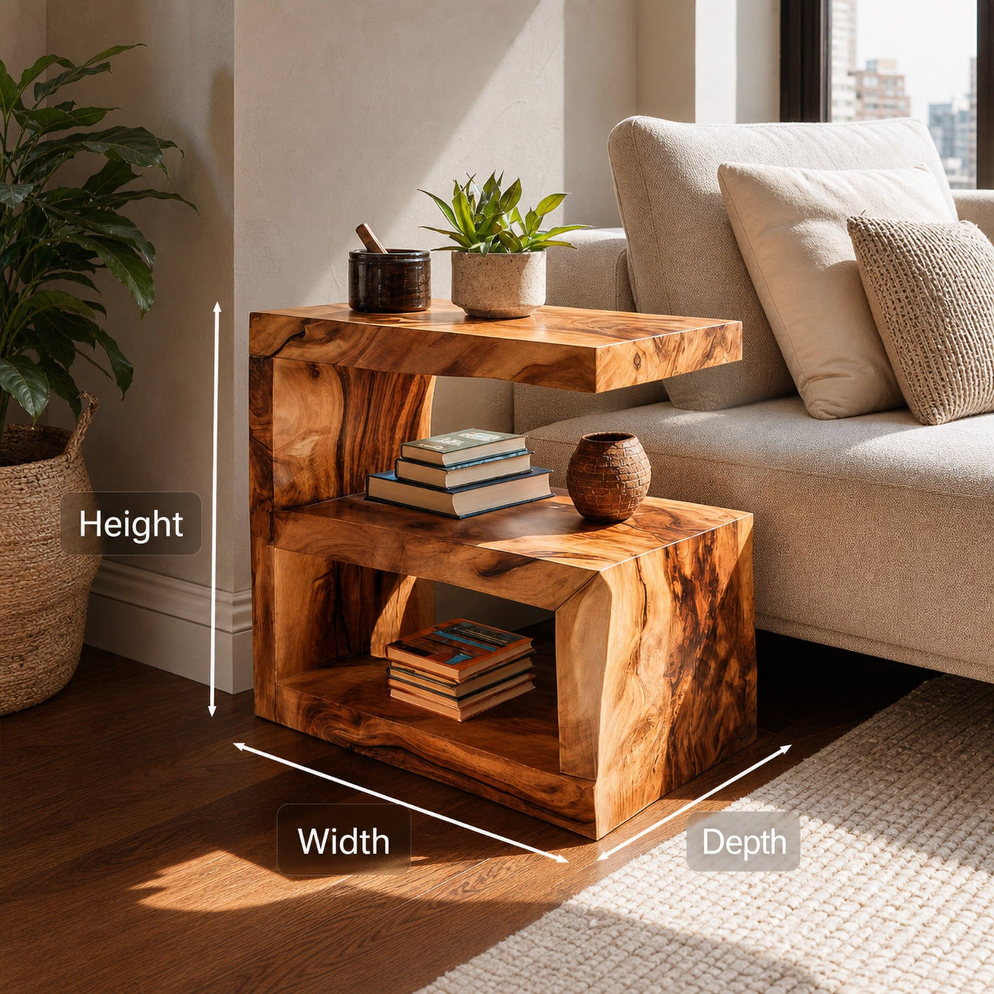 Small Functional Side Table For Living Room Corner Or Sofa - product view 6