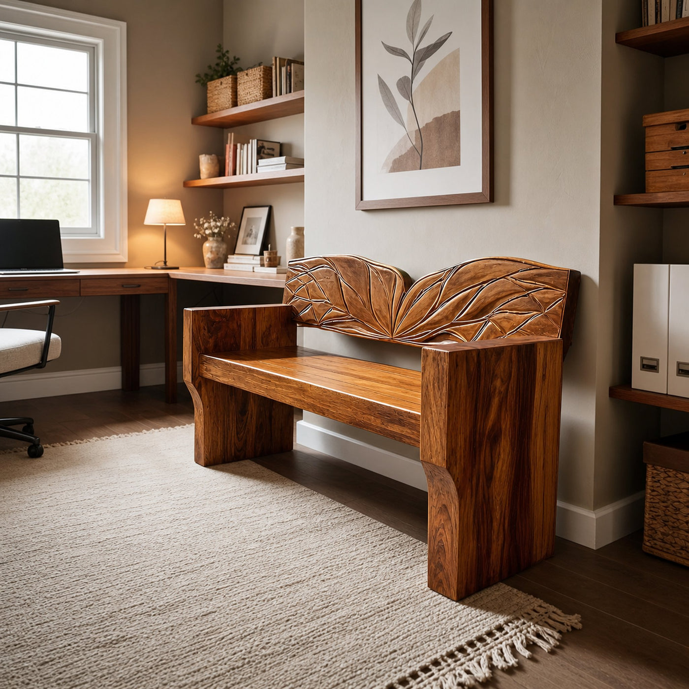 Solid Wood Entryway Bench For Natural Style Home Decor - product view 6