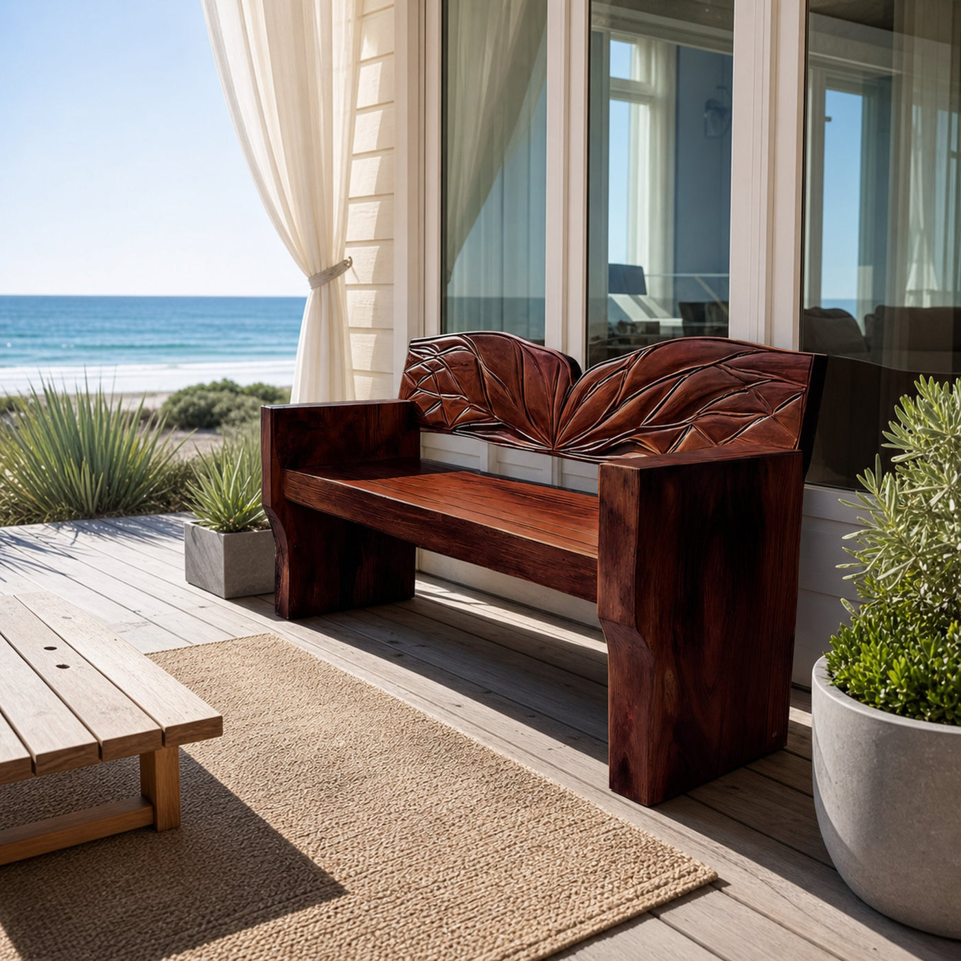 Solid Wood Entryway Bench For Natural Style Home Decor - product view 7