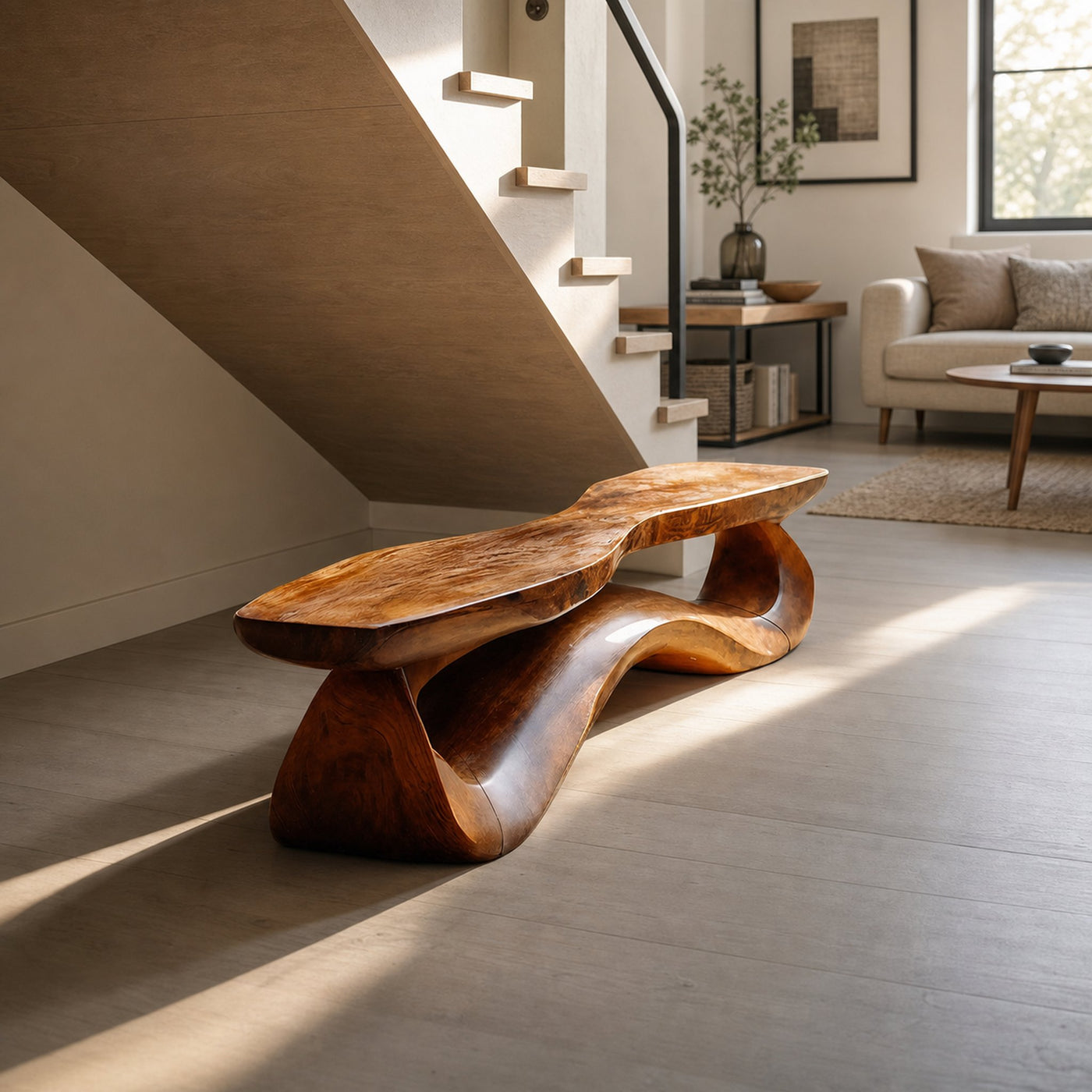 Solid Wood Live Edge Bench For Entryway Furniture Accent - product view 6