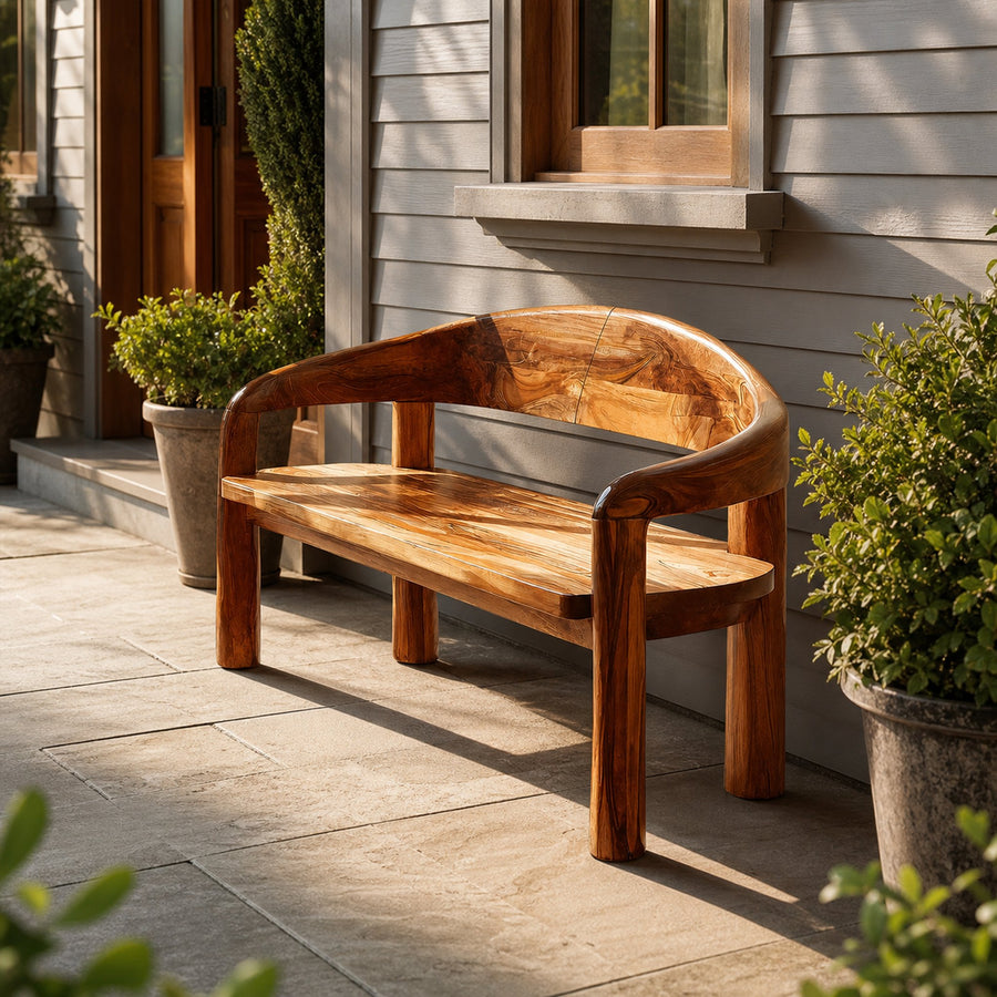 Solid Wood Live Edge Entryway Bench For Modern Interiors