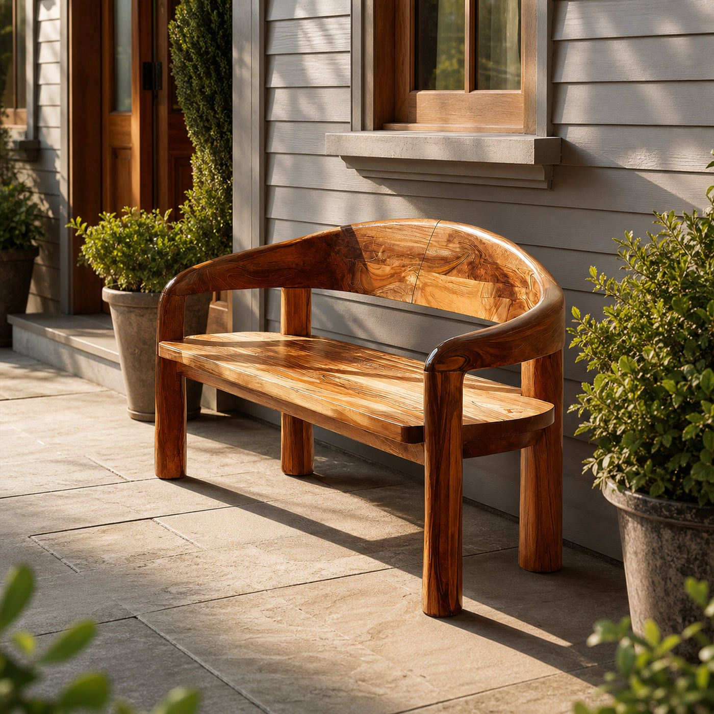 Solid Wood Live Edge Entryway Bench For Modern Interiors