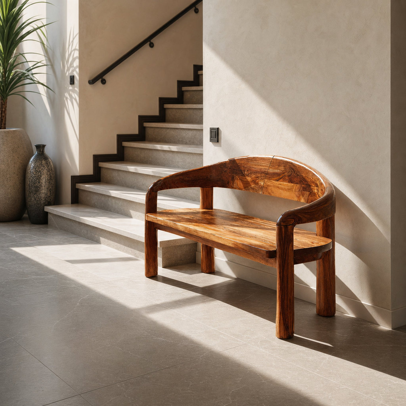 Solid Wood Live Edge Entryway Bench For Modern Interiors - product view 6