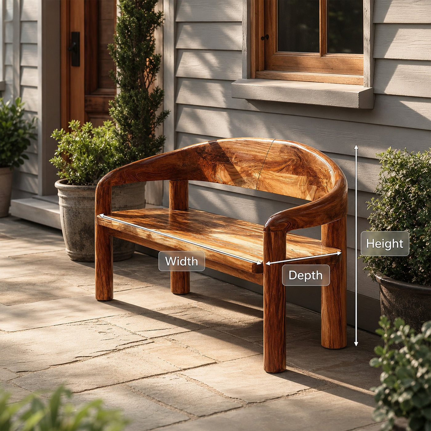 Solid Wood Live Edge Entryway Bench For Modern Interiors - product view 8